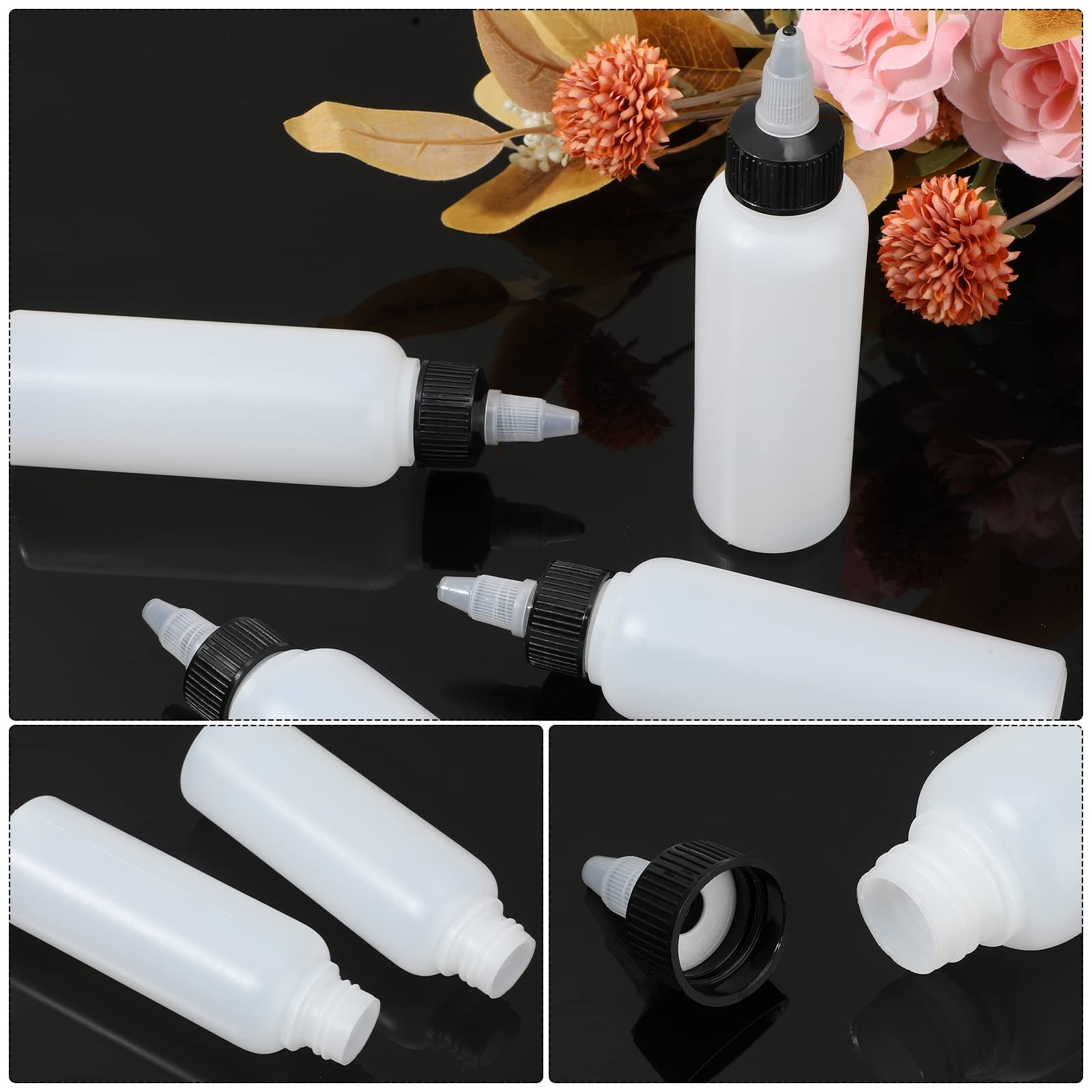 60 Pieces Plastic Squeeze Bottles 4 Oz Condiment Dispensing Bottles With Twist Top Cap Sauce Squirt Empty Squeeze Bottles For Co