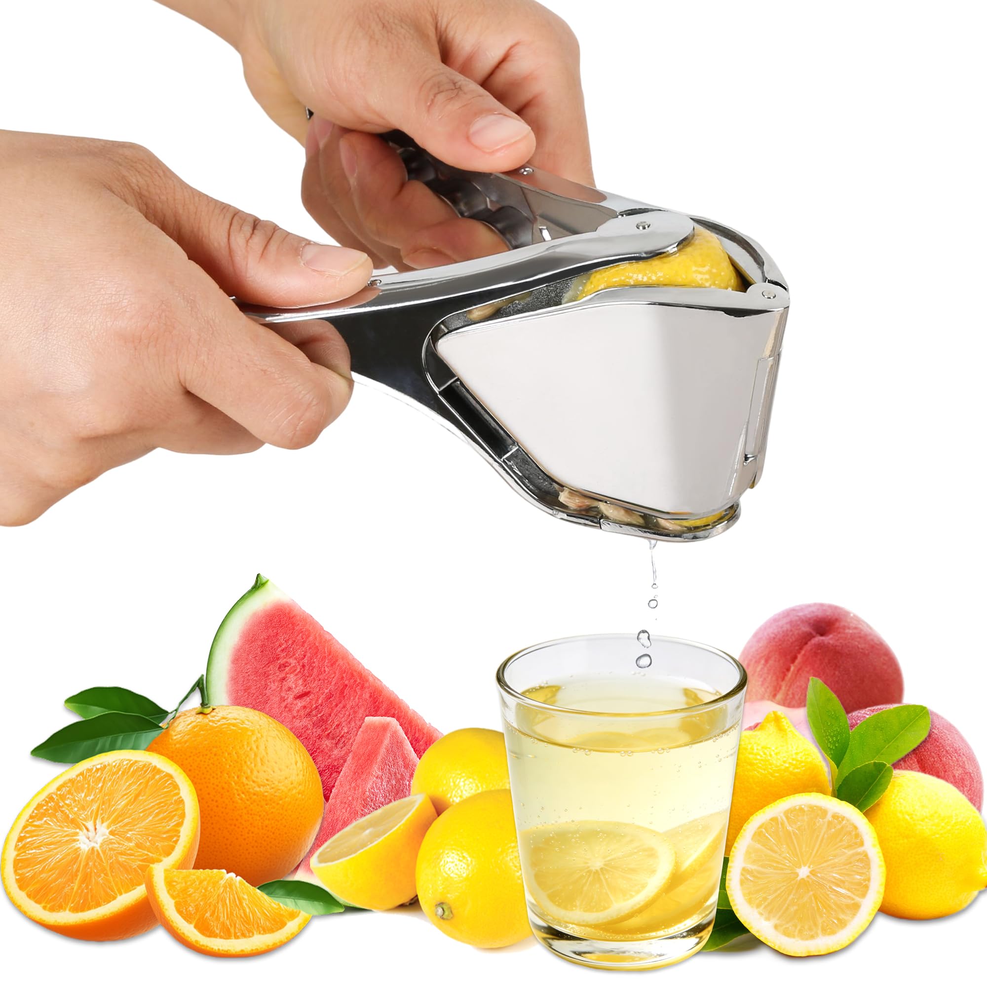 Oerpho Lemon Squeezer, Stainless Steel Hand Flat Lemon Juicer Squeezer Manual, Lemons Lime Press Squeezer Handheld, Easy To Use 