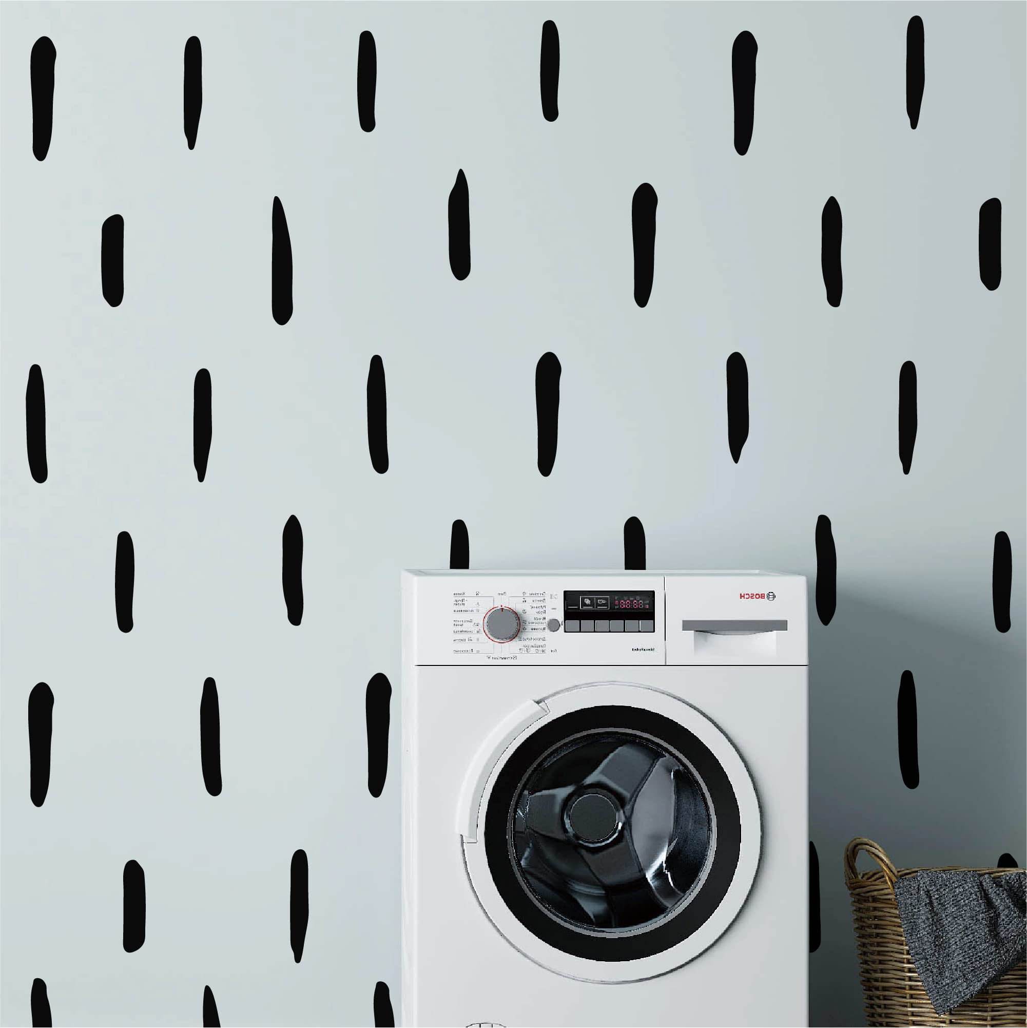 Shyjshyj Black Thick Irregular Line Vinyl Abstract Wall Decals, Peel And Stick Modern Boho Stickers, 120 Upright Stripes For Kid