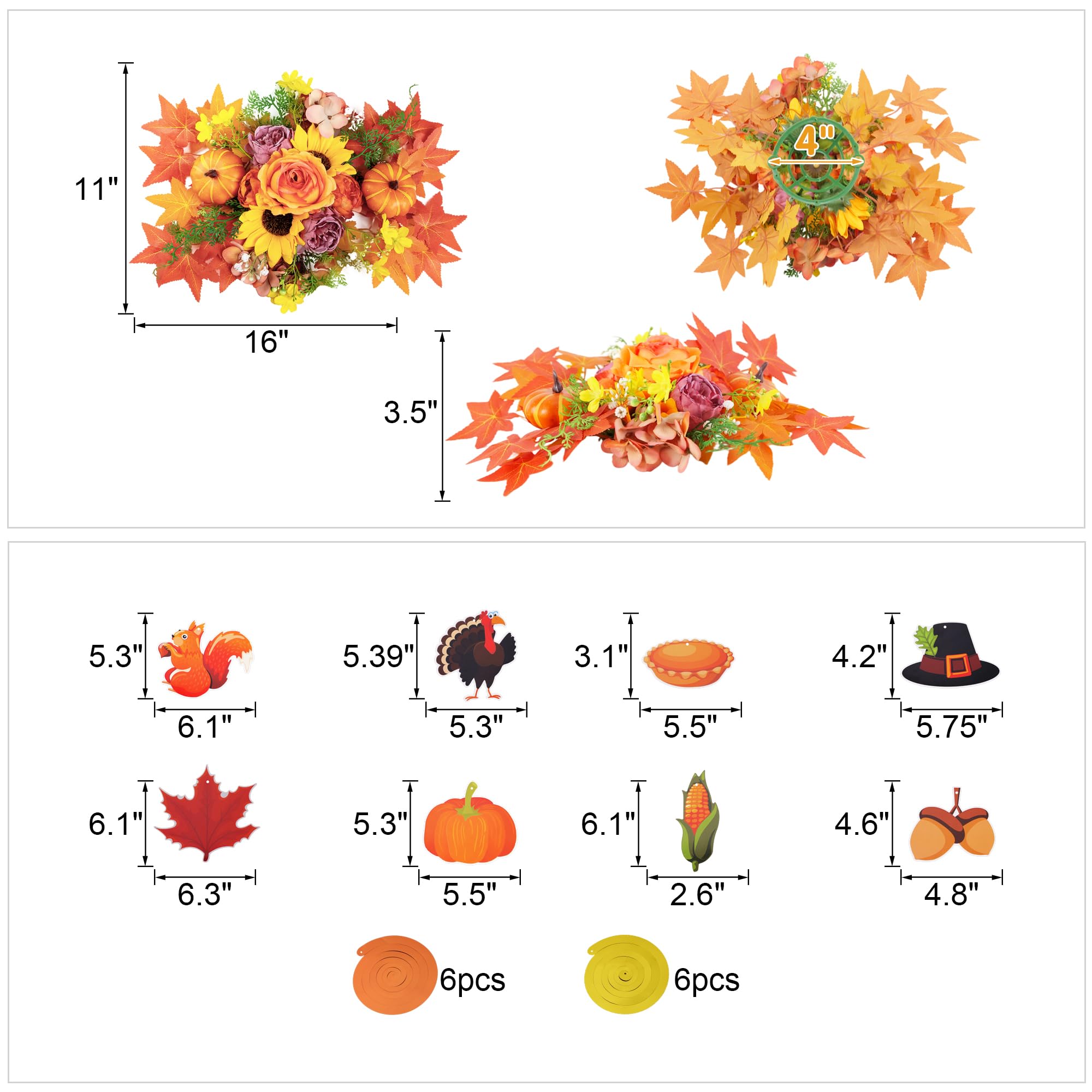 Party to Be Thanksgiving Decorations Set of 38 Pieces Friendsgiving Balloon Banner, Hanging Swirls, Pumpkin and Turkey Balloon K