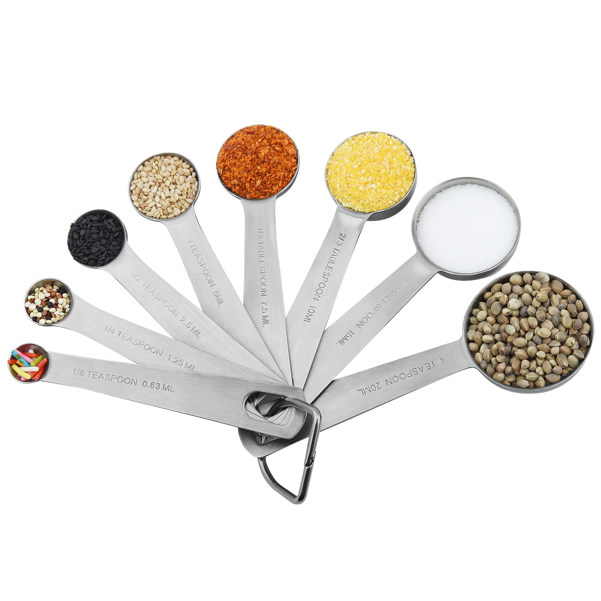 Measuring Spoons, Stainless Steel Measuring Spoons Set, 18/8(304) Steel Measuring Spoons, Heavy Duty 8 Measuring Spoons And 1 Le