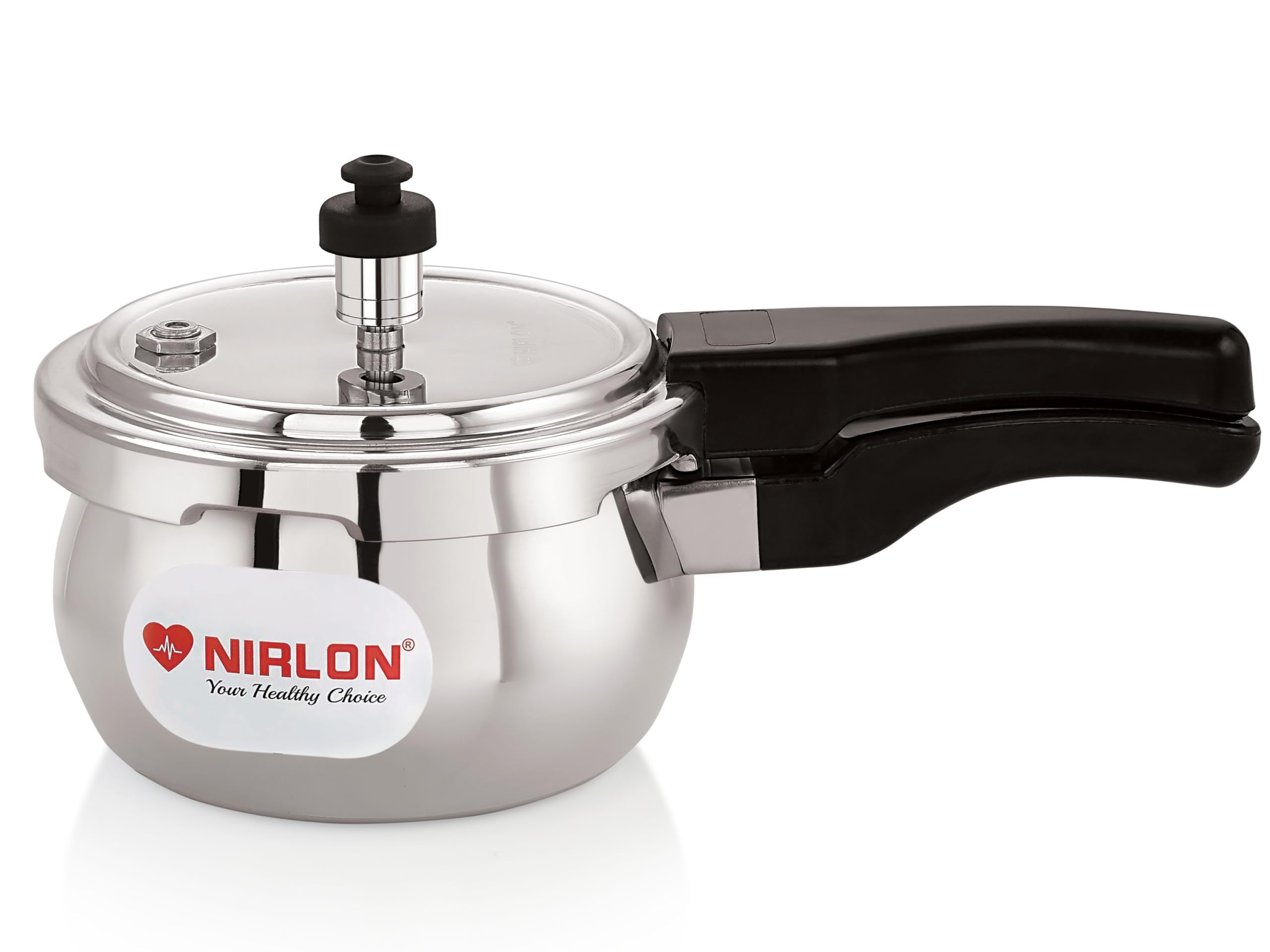 Nirlon Handi Aluminium Outer Lid Induction Base Pressure Cooker 1.5 Litrer (Silver)