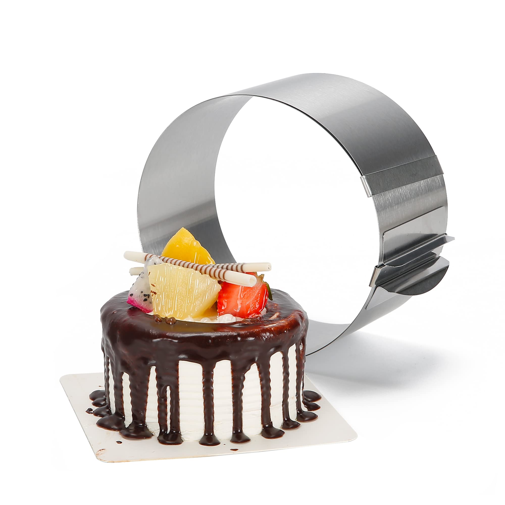 Multipurpose Round Steel Ring, Adjustable Cake Mold Ring For Baking, Premium Quality Functional Baking Gifts, 1 Ring 6.25-12 Inc