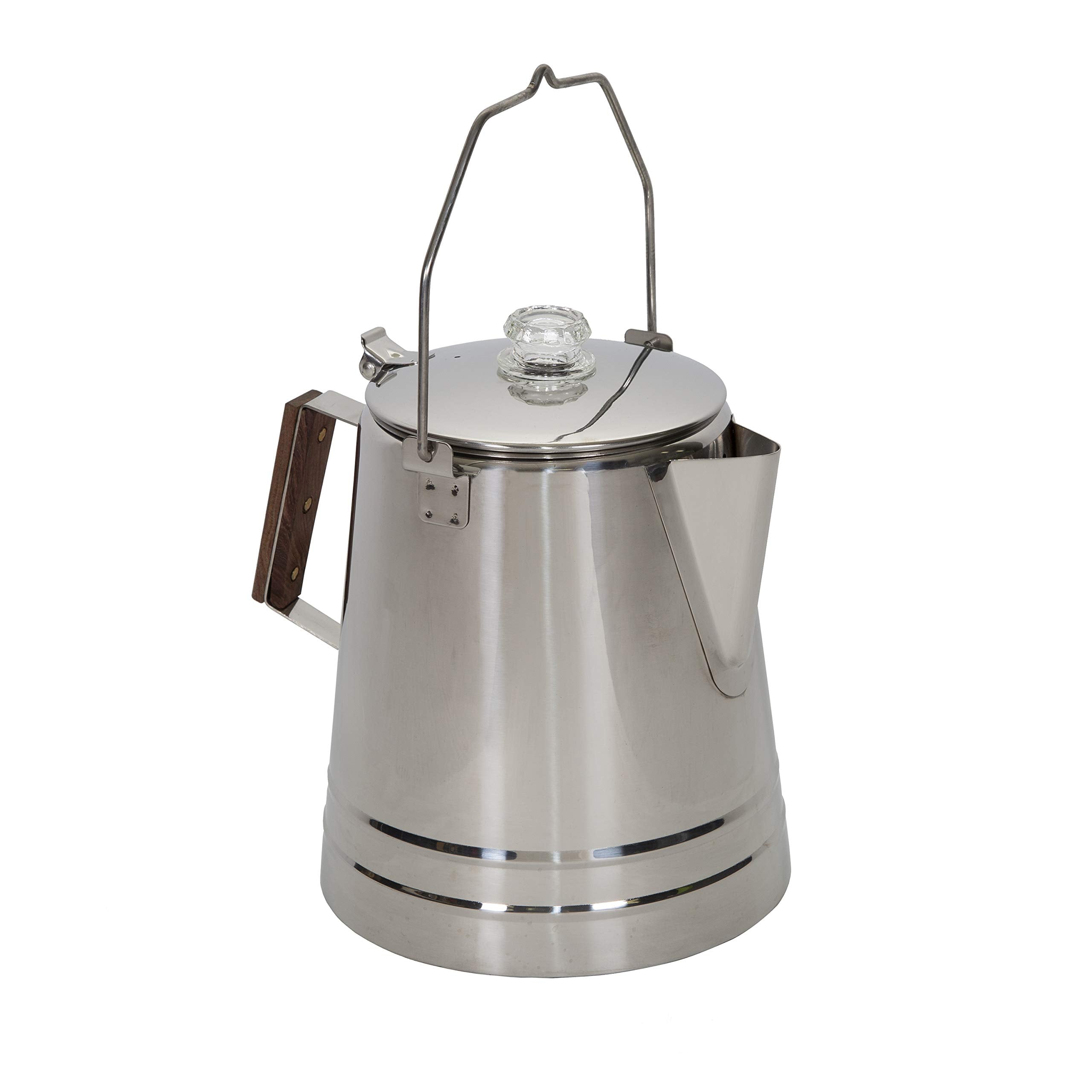Stansport Stainless Steel Percolator Coffee Pot 28 Cups (276-28), Silver