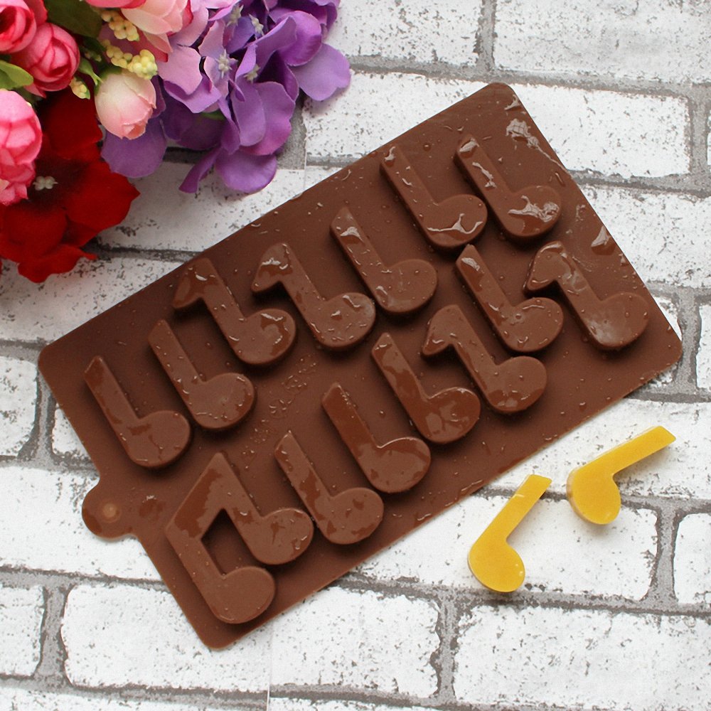 2-Pack Guitar And Musical Note Molds Set - Mold Music Instruments Silicone Mold For Chocolate, Jello Shot, Ice Cubes, Cake Decor