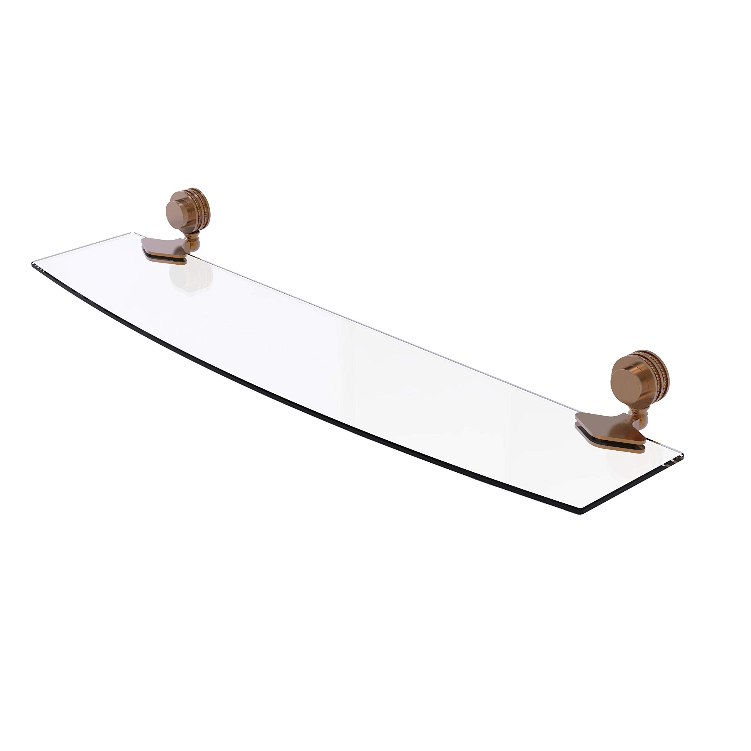 433D/24-Bbr Venus Collection 24 Inch Glass Shelf With Dotted Accents, Brushed Bronze