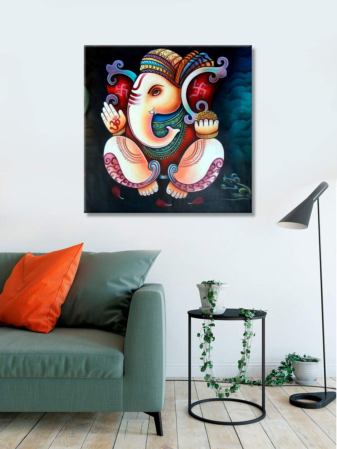 999Store Wooden Stretched God Lord Ganesha Ganpati small paintings for wall living room big size ganesha art frame bed dcor home