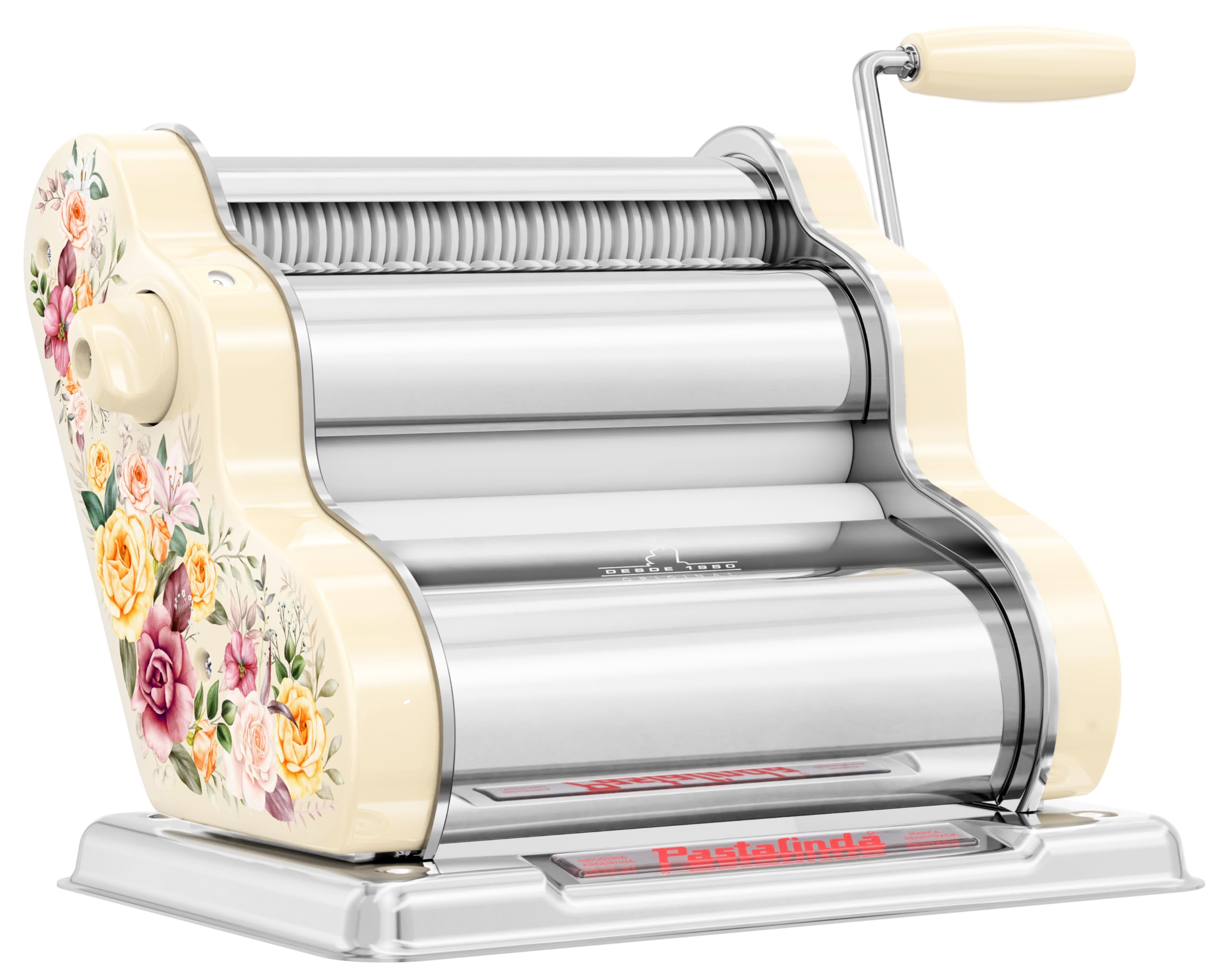 PASTALINDA Classic 200 Pasta Maker Machine, 20 cm Wide Rollers, 9 Thickness Positions, 2 Cutting Positions, Stainless Steel. Inc