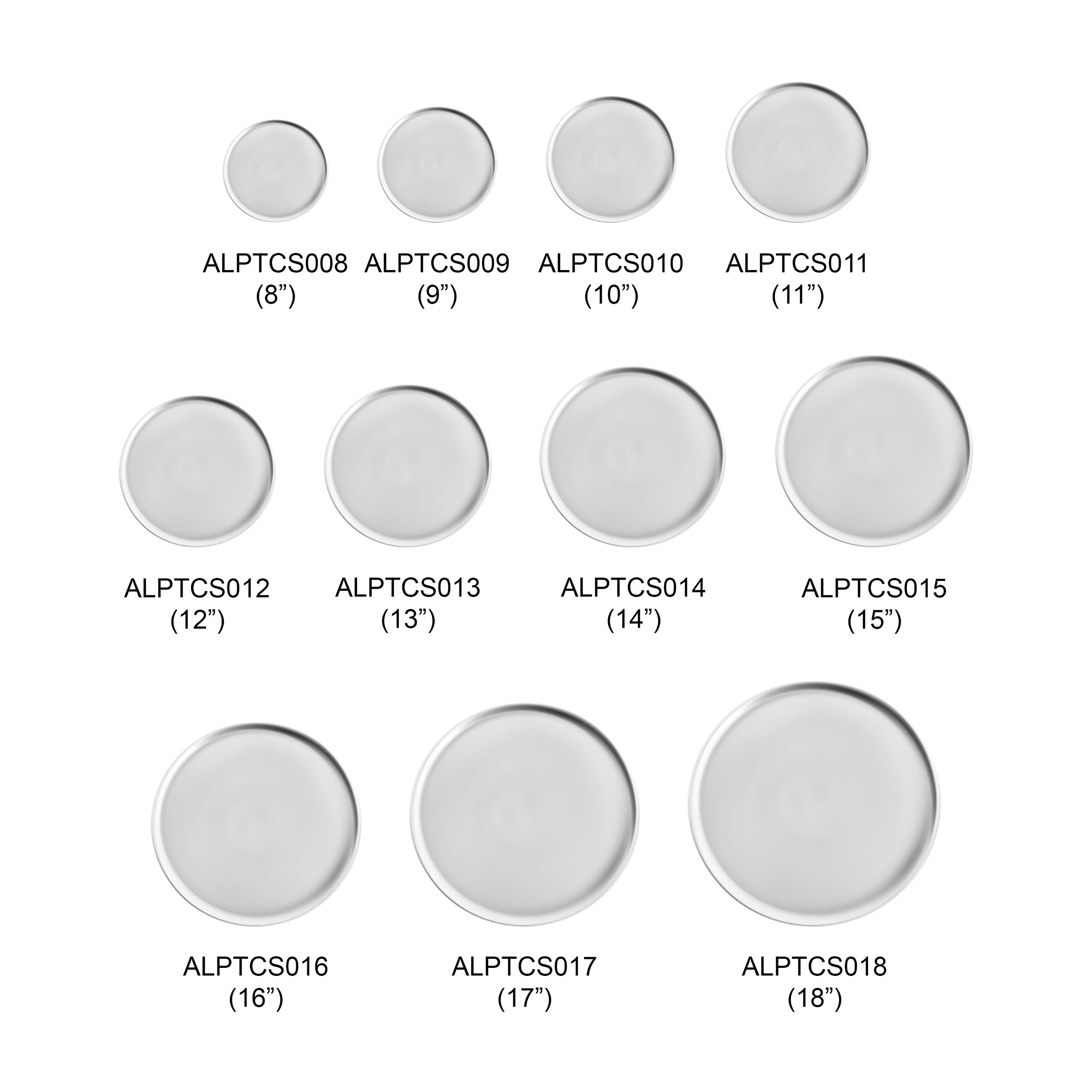 Thunder Group Coupe-Style Aluminum Pizza Tray, 8 Inch