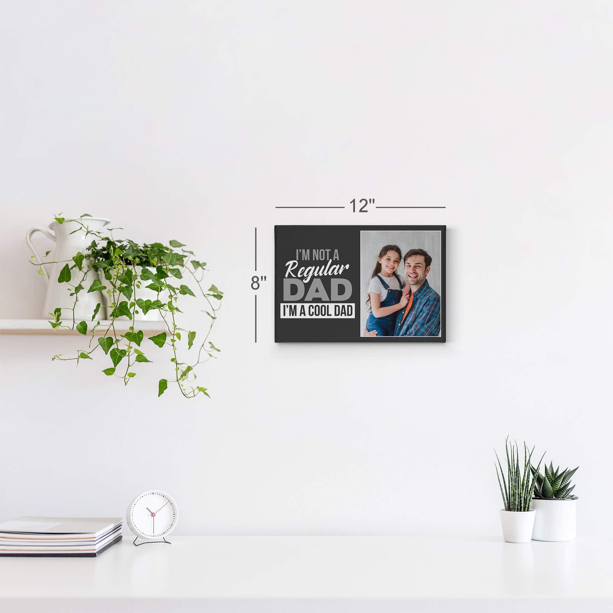 Smile Art Design Custom Photo Print Canvas Print With Your Photo Personalized Photo I'M Not A Regular Dad I'M A Cool Dad Quote P