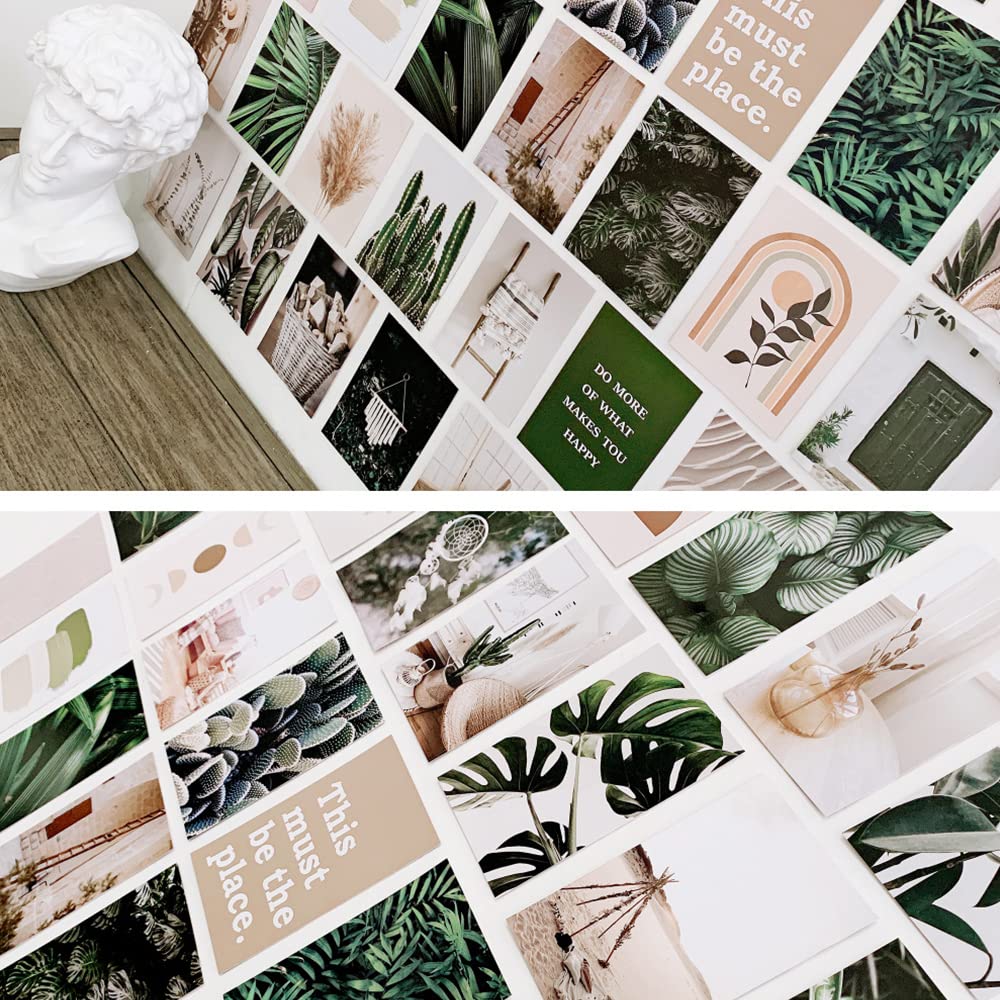 Bopart 70Pcs Wall Collage Kit Aesthetic Picures, Green Plant Room Decor Aesthetic Collage Picture Wall Decor For Teen Girls/Boys