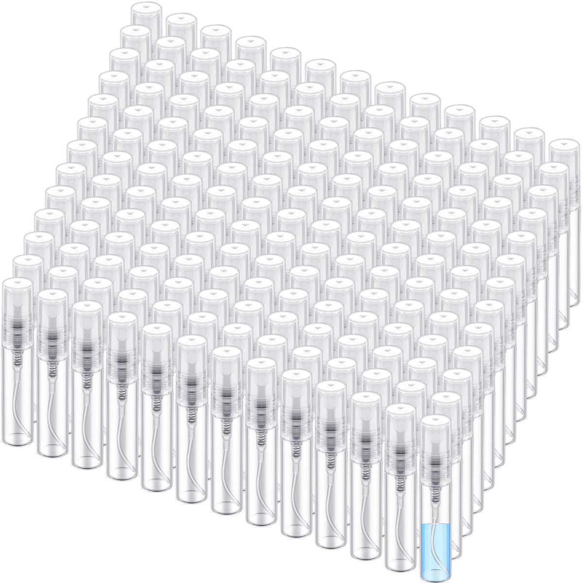 Zhehao 200 Pcs Mini Spray Bottles Clear Glass Perfume Bottles Refillable Fine Mist Perfume Atomizer Portable Empty Sample Bottle