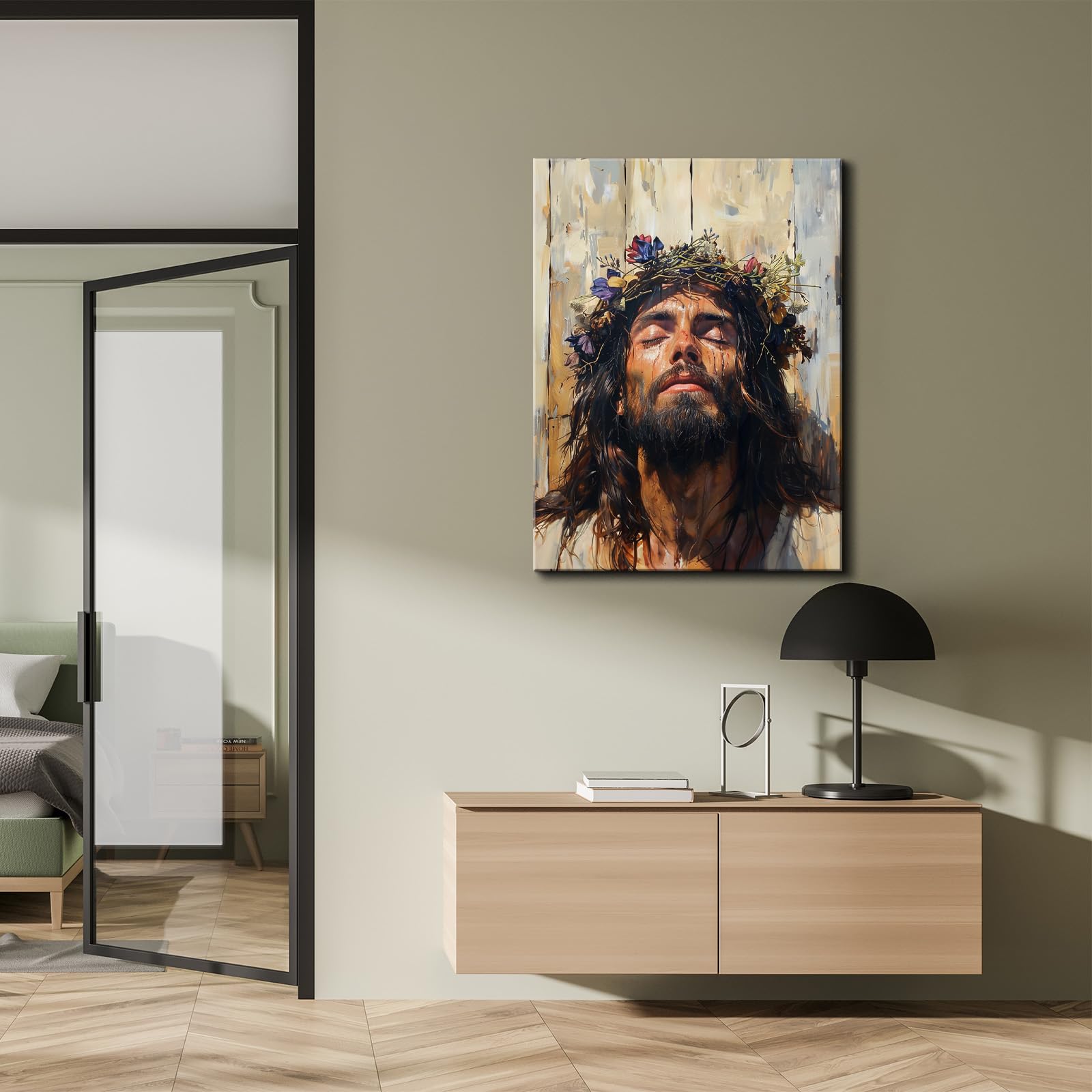 Yonica Christian Wall Art Silence Jesus Canvas Print Inspirational Wall Decor 12X16 Inch Home Decor