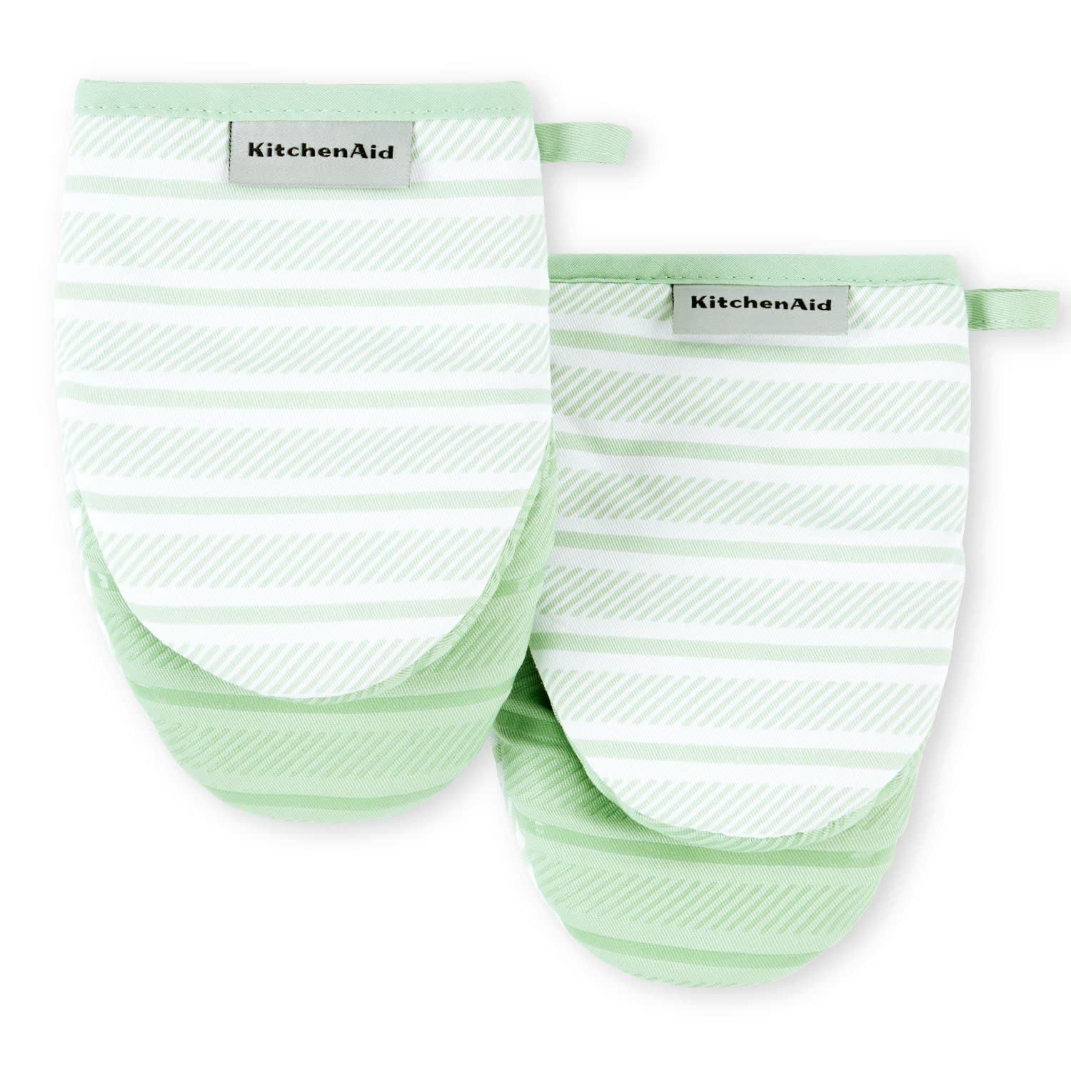 KitchenAid Albany Mini Oven Mitt 2-Pack Set, Pistachio, 5.5x8
