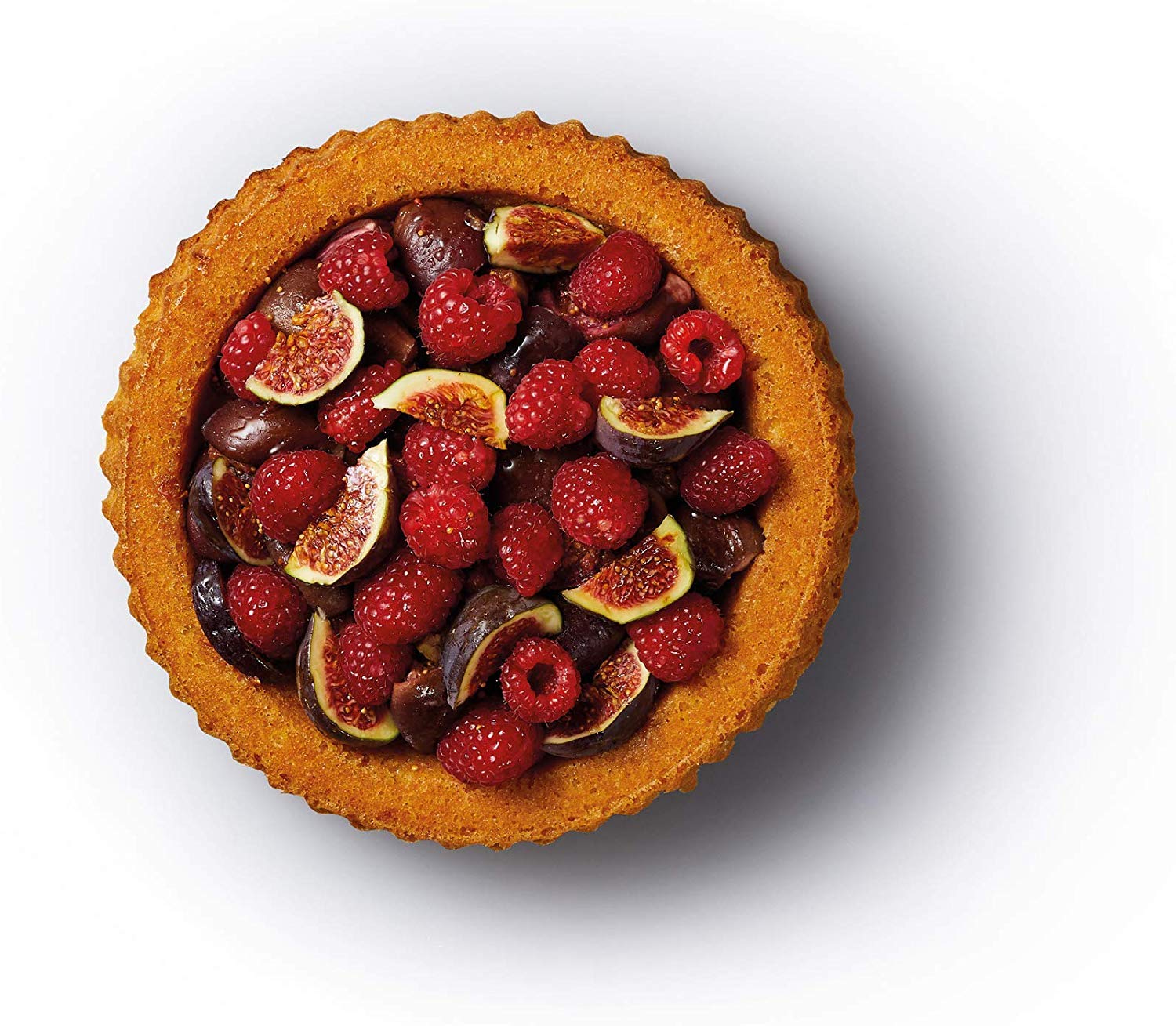 Masterclass Sponge Flan Tin With Raised Loose Base, 20 Cm Fluted Tin, Non Stick, Heavy Duty Carbon Steel, Pfoa Free, Grey