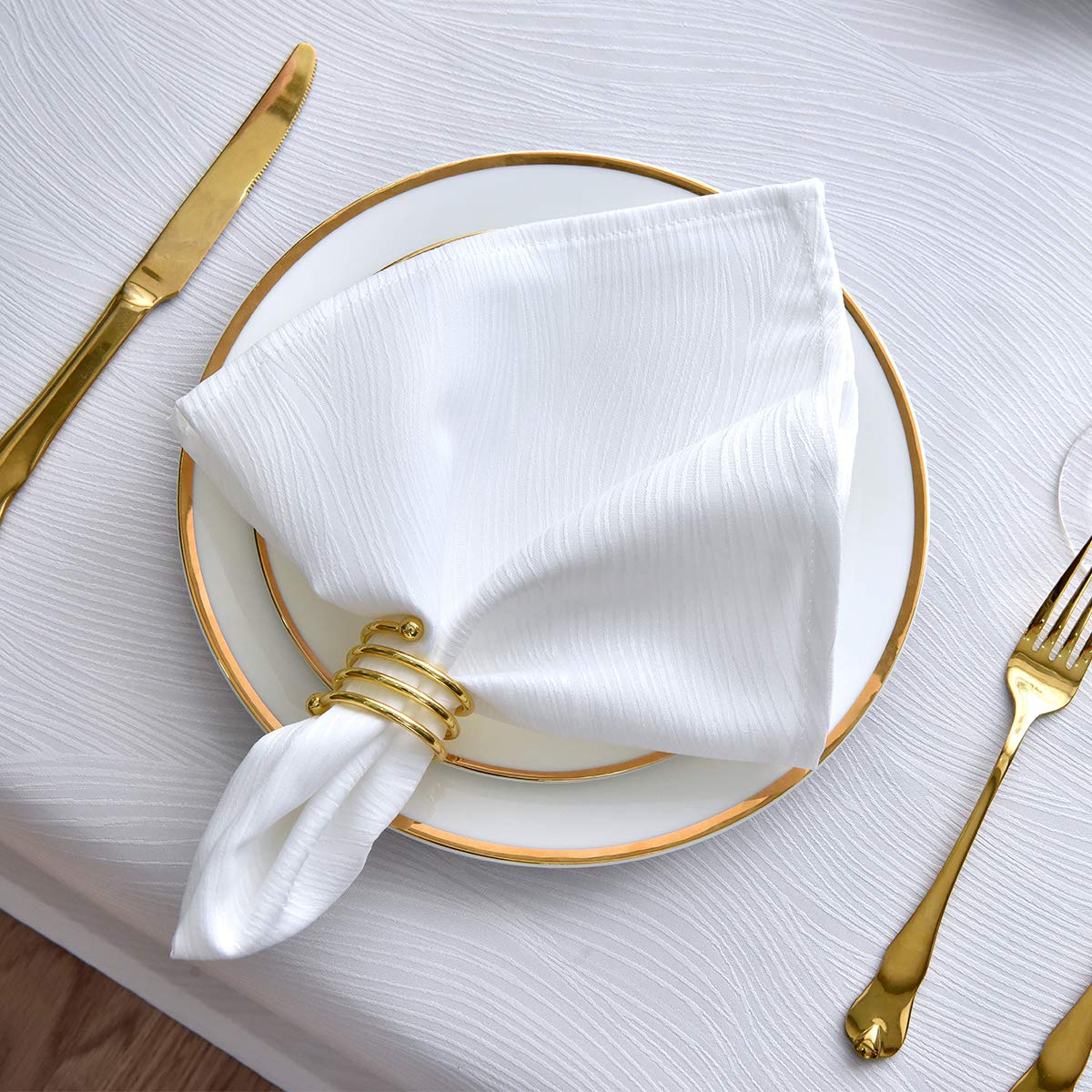 Maxmill Jacquard Cloth Napkins 20 X 20 Inch Swirl Pattern Soft Comfortable And Luxury Serviette For Family Dinners Weddings Part