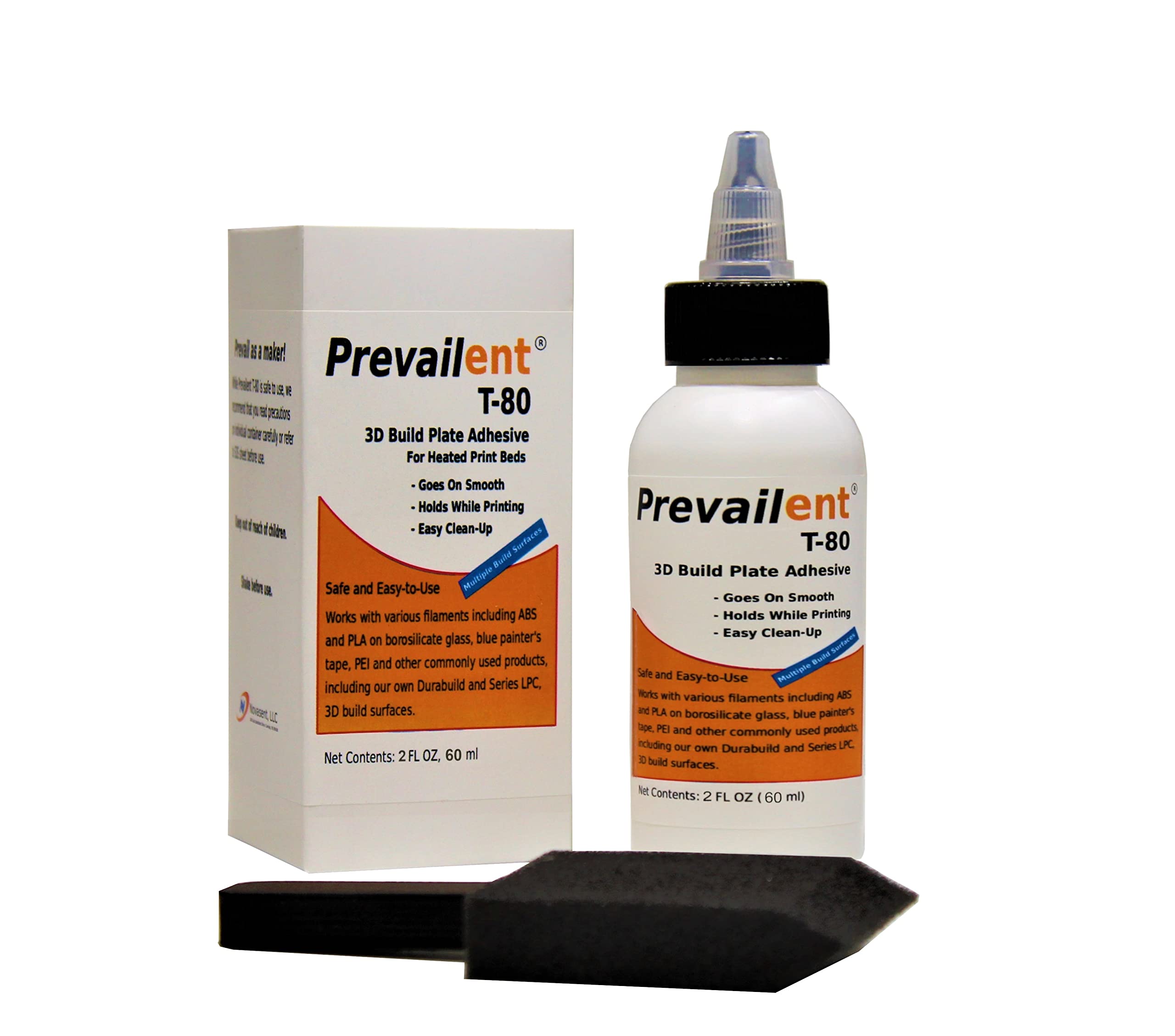 Prevailent T-80, 3D Printer Adhesive Glue - Helps Prevent Warping, Provides Strong Hold And Easy Release With Various Filament T