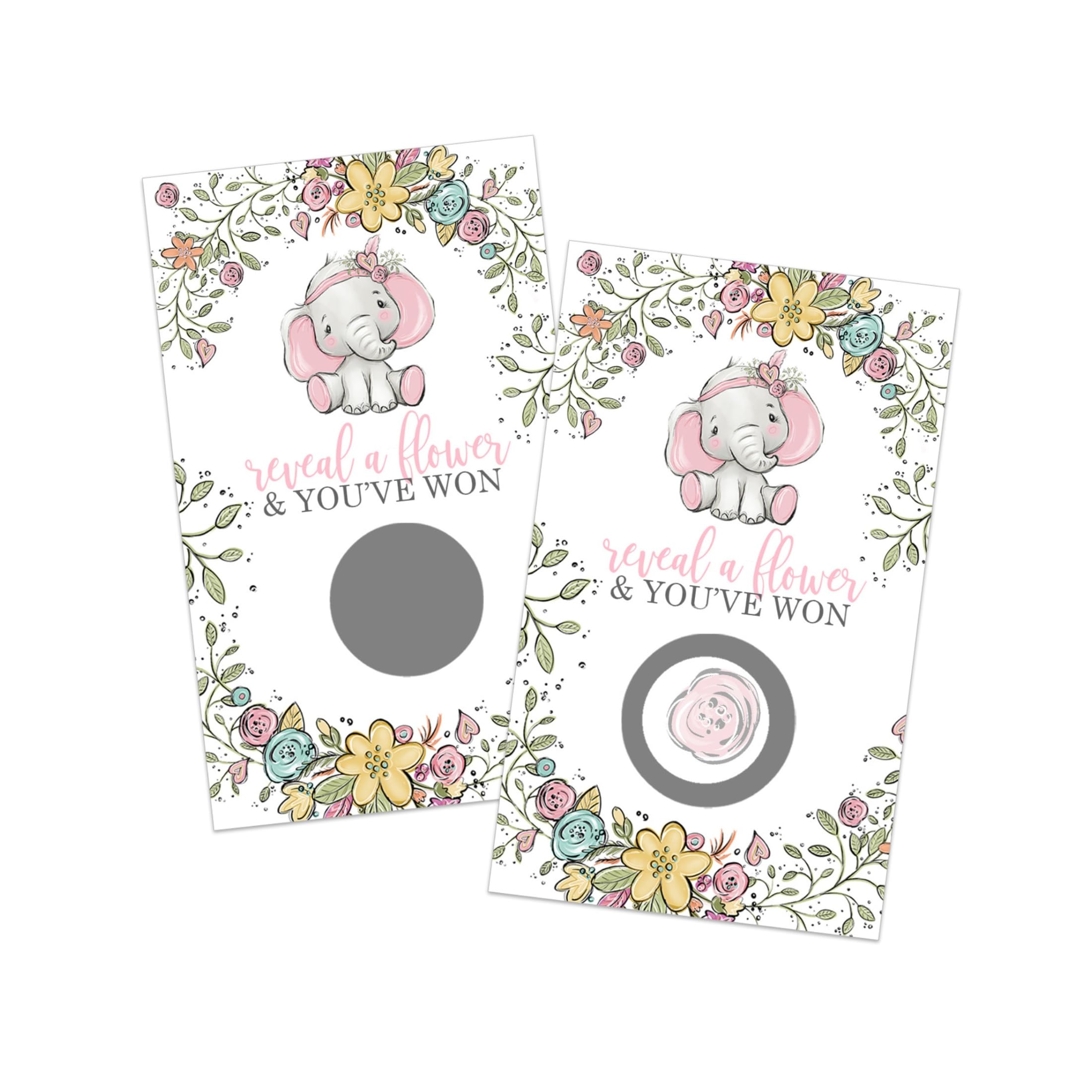 Paper Clever Party Baby Shower Games For Girls - 30 Cards - Fun Scratch Off Game Guest Activities Reveal To Win Prizes, Cute Pin