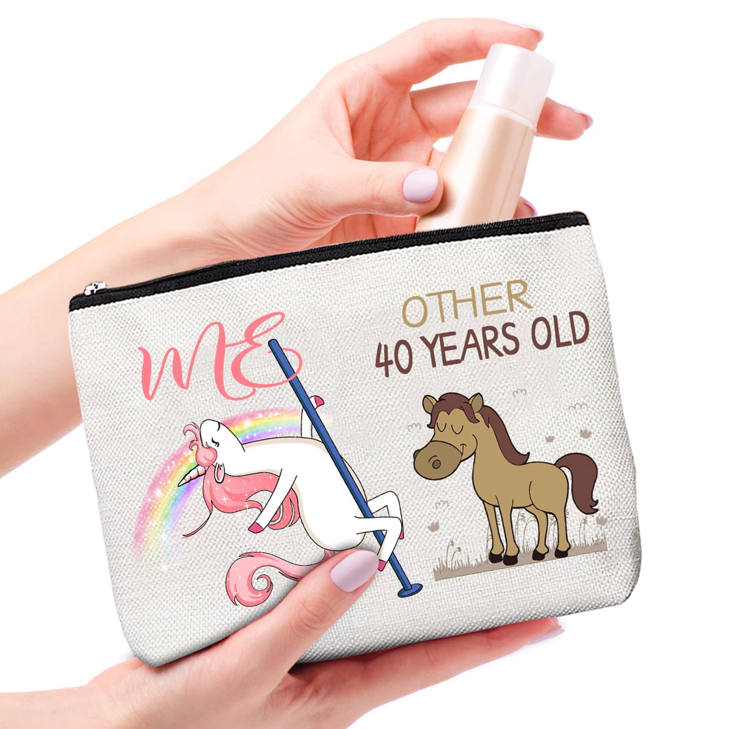 40Th Birthday Gifts For Women,40 Year Old Birthday Gifts,40Th Birthday Cosmetic Bag Makeup Pouch,40Th Birthday Gifts Makeup Bag