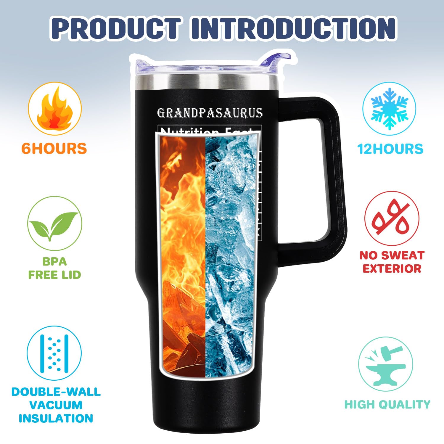 Ritgssi 40 Oz Funny Grandpa Gifts From Grandchildren Gifts For Grandfather From Granddaughter Grandpa Travel Tumbler Fathers Day