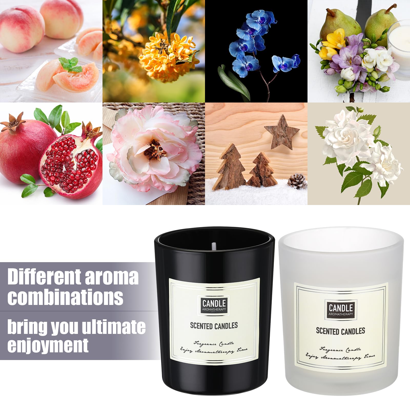 MTLEE 48 Pcs Scented Candles Bulk Christmas Thanksgiving Thank You Gift Candles Set for Women Aromatherapy Soy Wax Jar Home Long