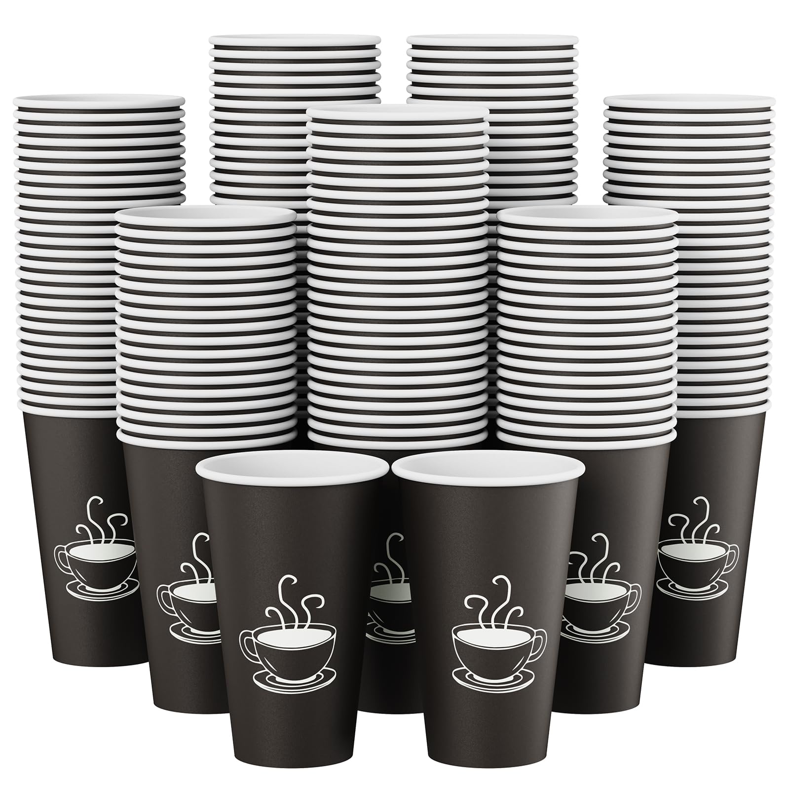 TV TOPVALUE 16 oz Paper Coffee cups, 210 Count, Disposable Drinking Cups for Parties, Office Use, and Everyday Needs
