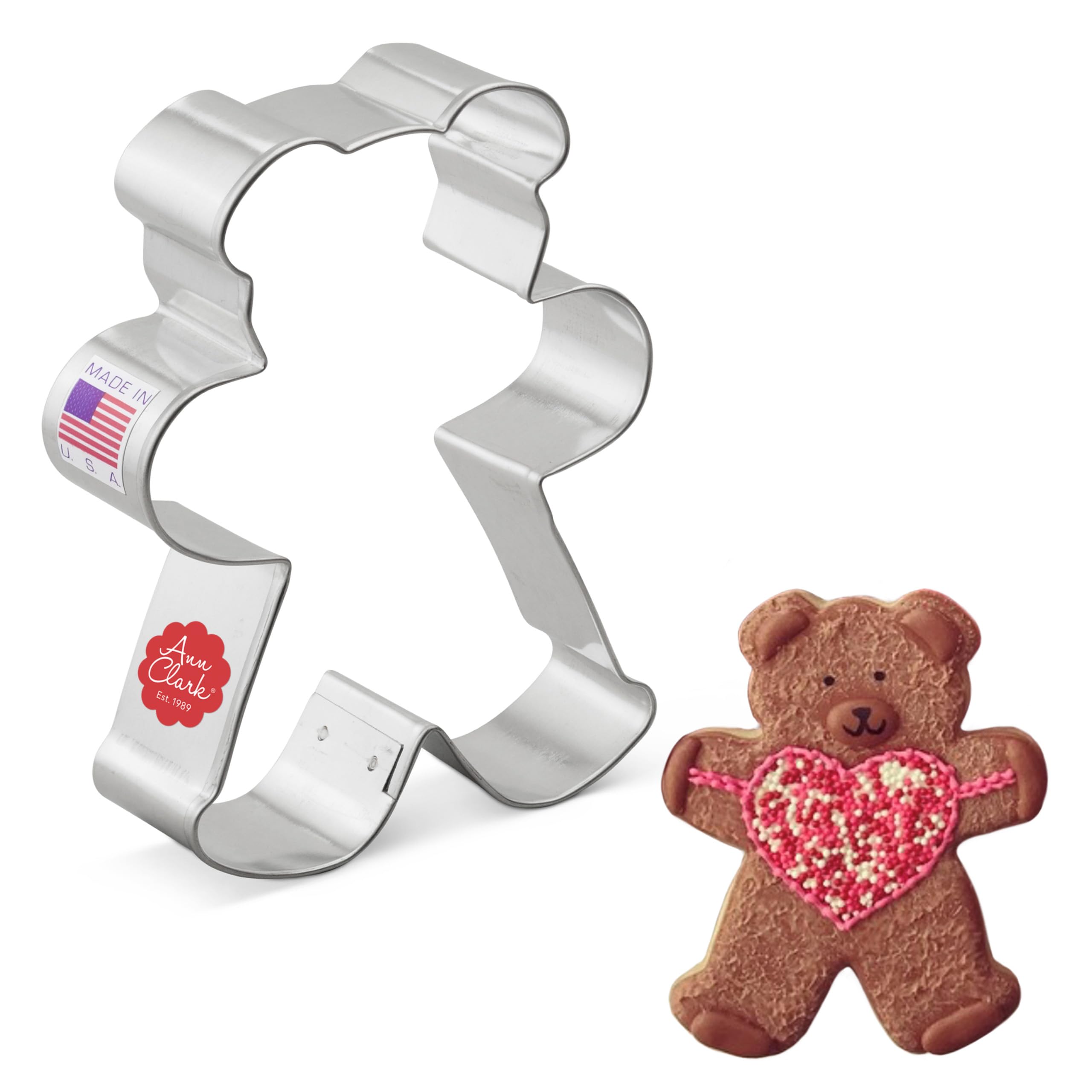 Teddy Bear Cookie Cutter 4.25'' Made In Usa By Ann Clark