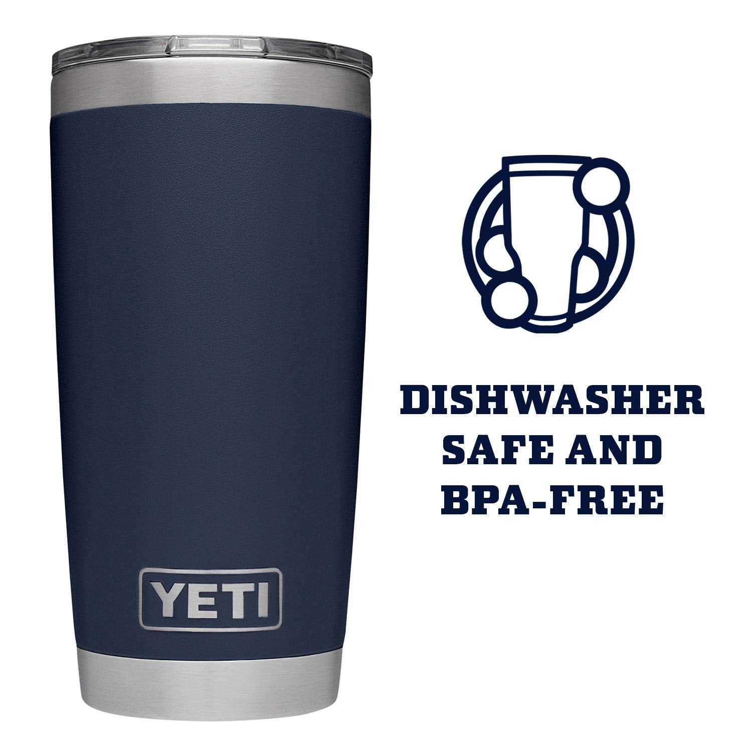 Yeti Rambler 20 Oz Tumbler, Stainless Steel, Vacuum Insulated With Magslider Lid, Navy