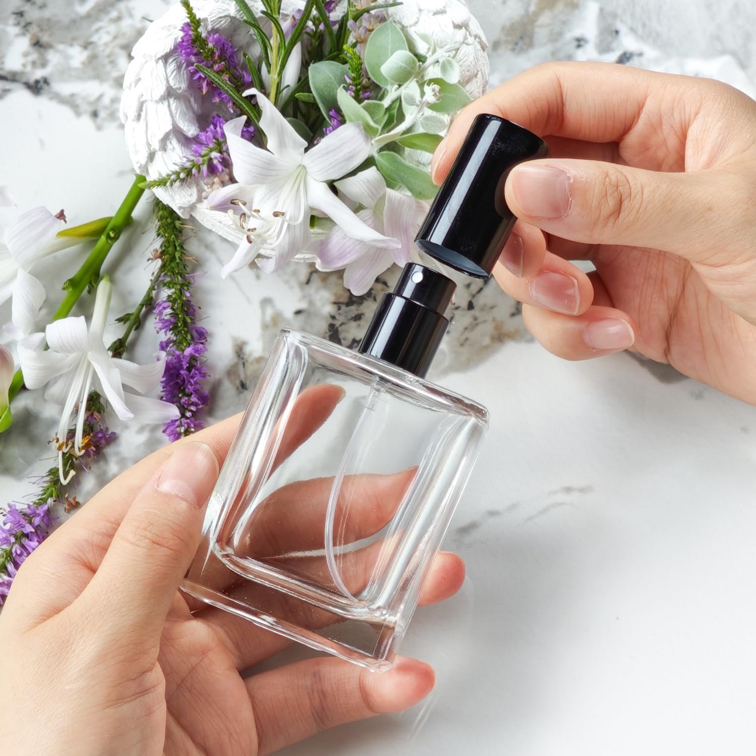 Yerpkefey 50Ml/1.7 Oz Glass Spray Bottle Perfume Atomizer,Travel Refillable Perfume Bottles Empty Classic Spray Bottle 2Pack (Bl