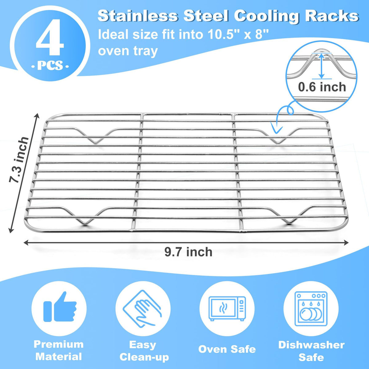Acient Cooking Rack P&P Chef Cooling Cooking Racks, Stainless Steel Wire Baking Rack Set O ...