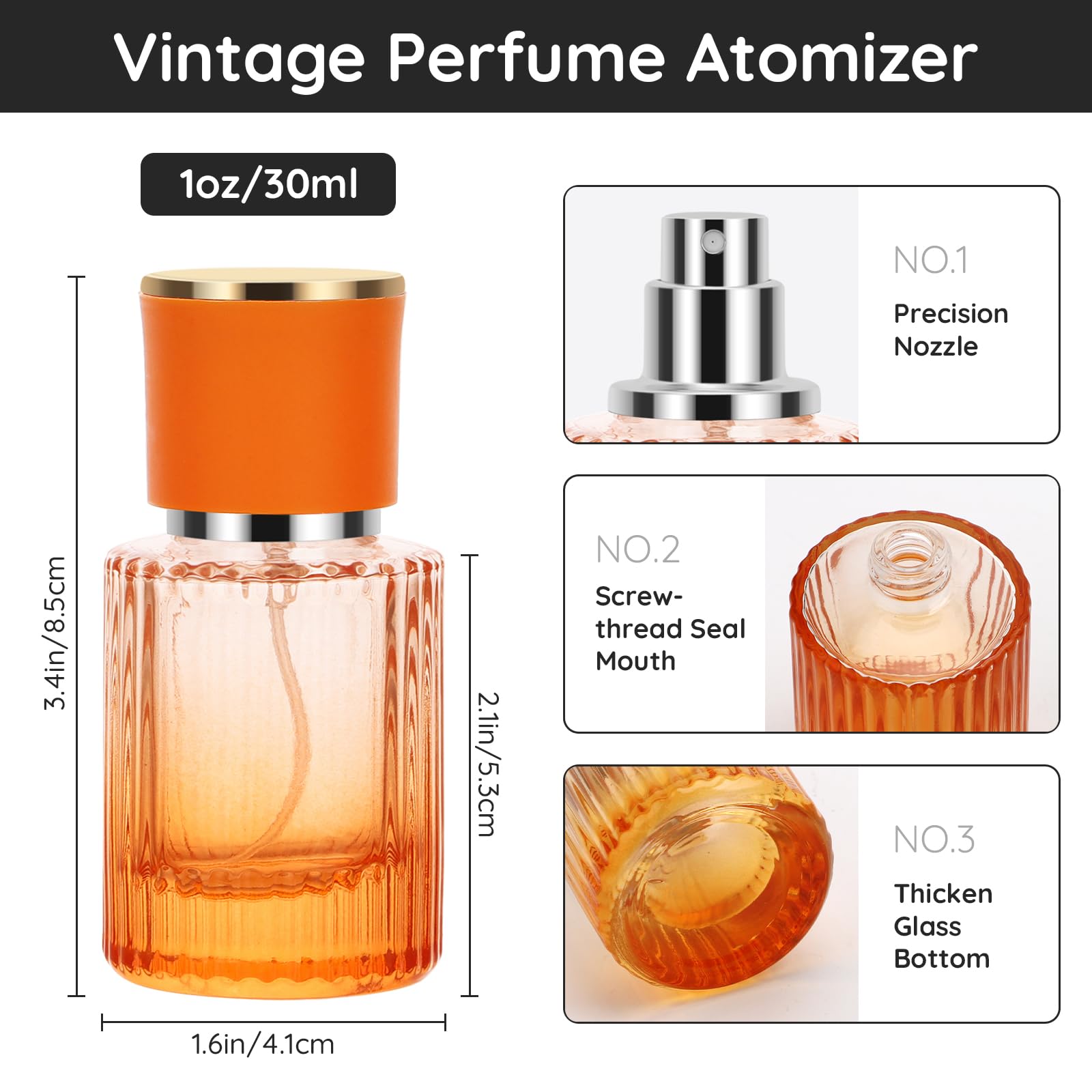 Segbeauty 1Oz Perfume Spray Bottle, 30Ml Glass Refillable Travel Bottles, 4Pcs Empty Atomizer Spray Bottle Cologne Atomizer For