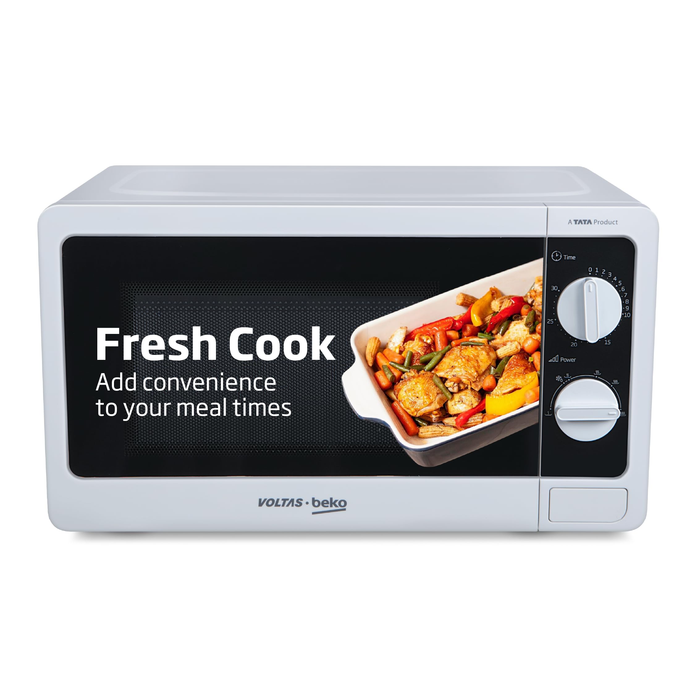 Voltas Beko, A Tata Product 20L, 700W Smart Solo Microwave Oven (Ms20Mpw10, White | With Anti Bacterial Inner Cavity And Large T
