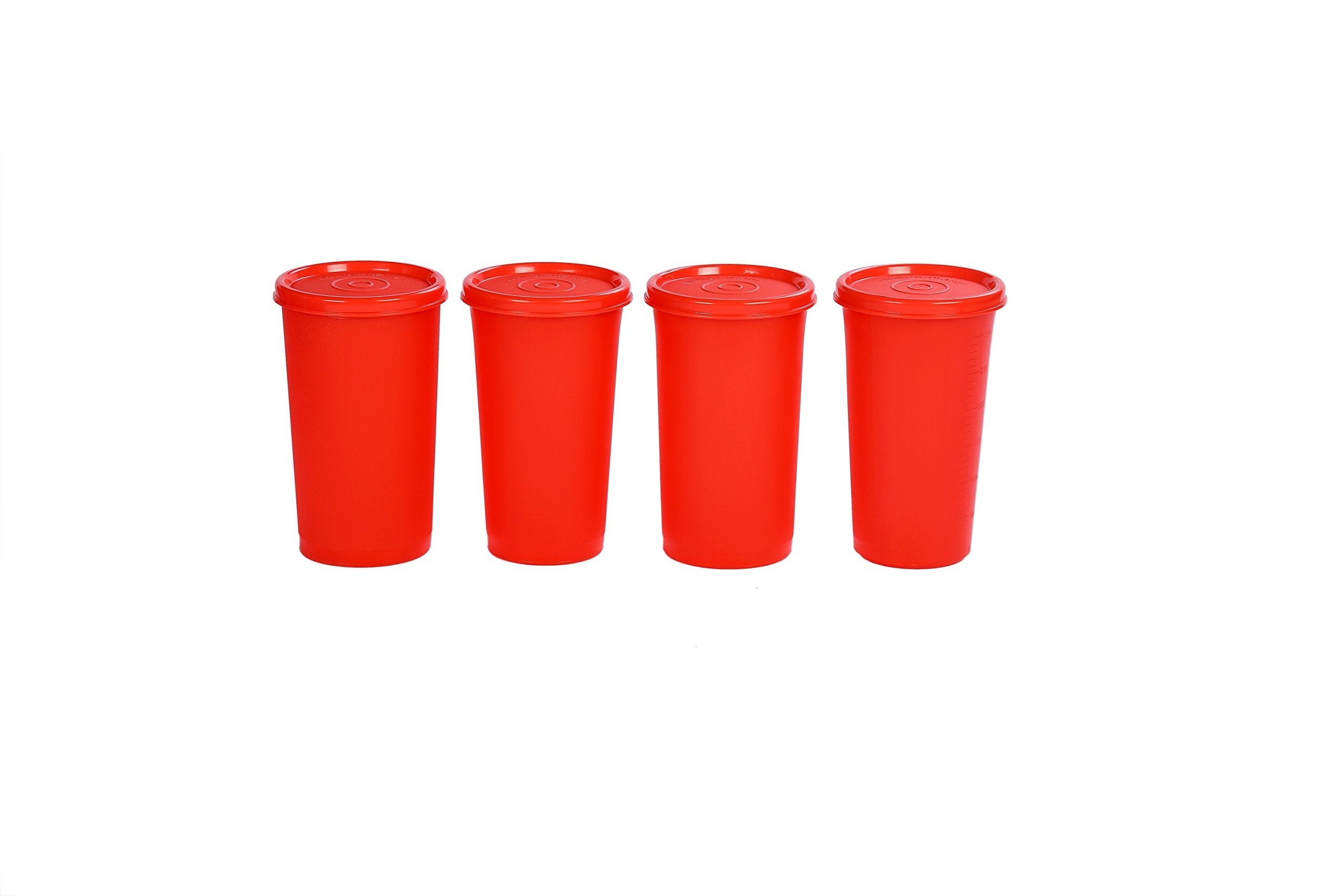 Signora Ware Plastic Tumbler Set, 370Ml, Set Of 4, Deep Red