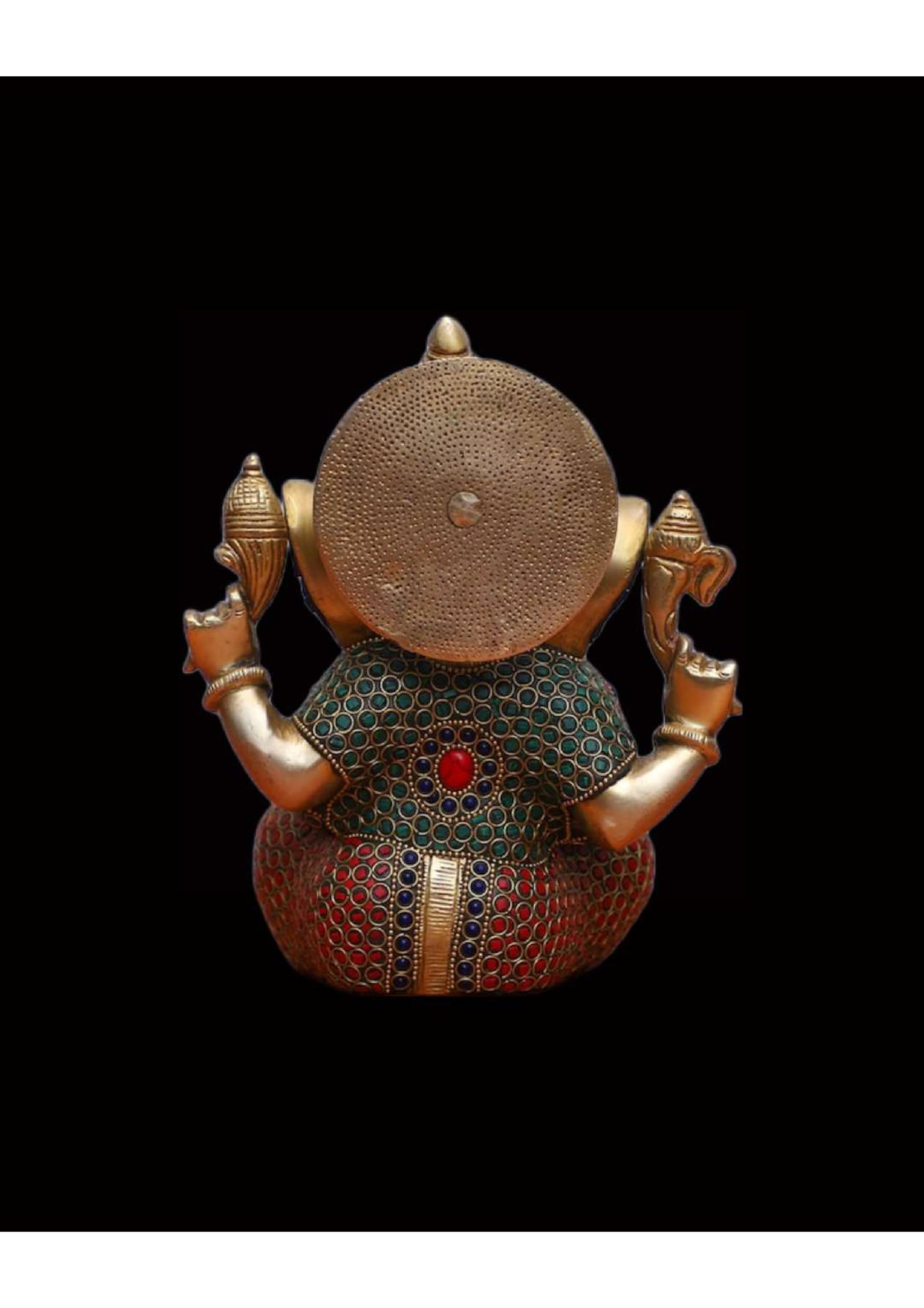 Rugdoll Brass Ganesha Statue- 21Cm Ganesh Statue In Brass
