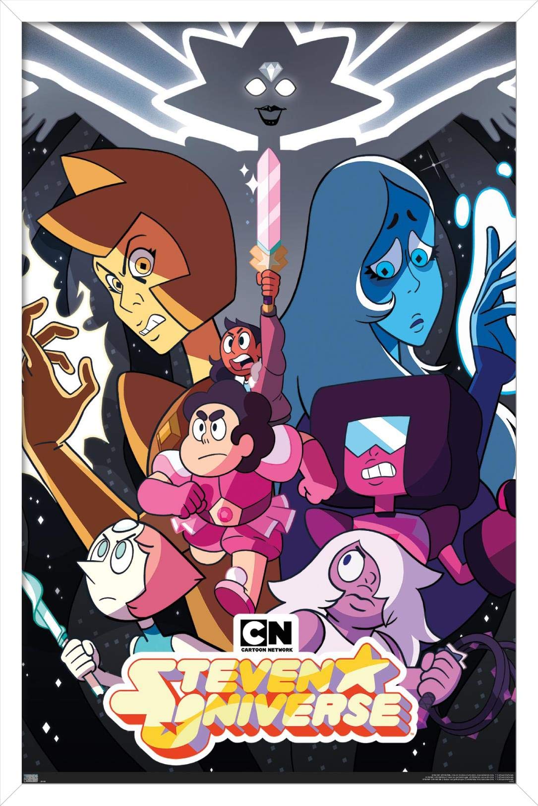 Trends International Steven Universe - One Sheet Wall Poster, 22.37'' X 34.00'', White Framed Version