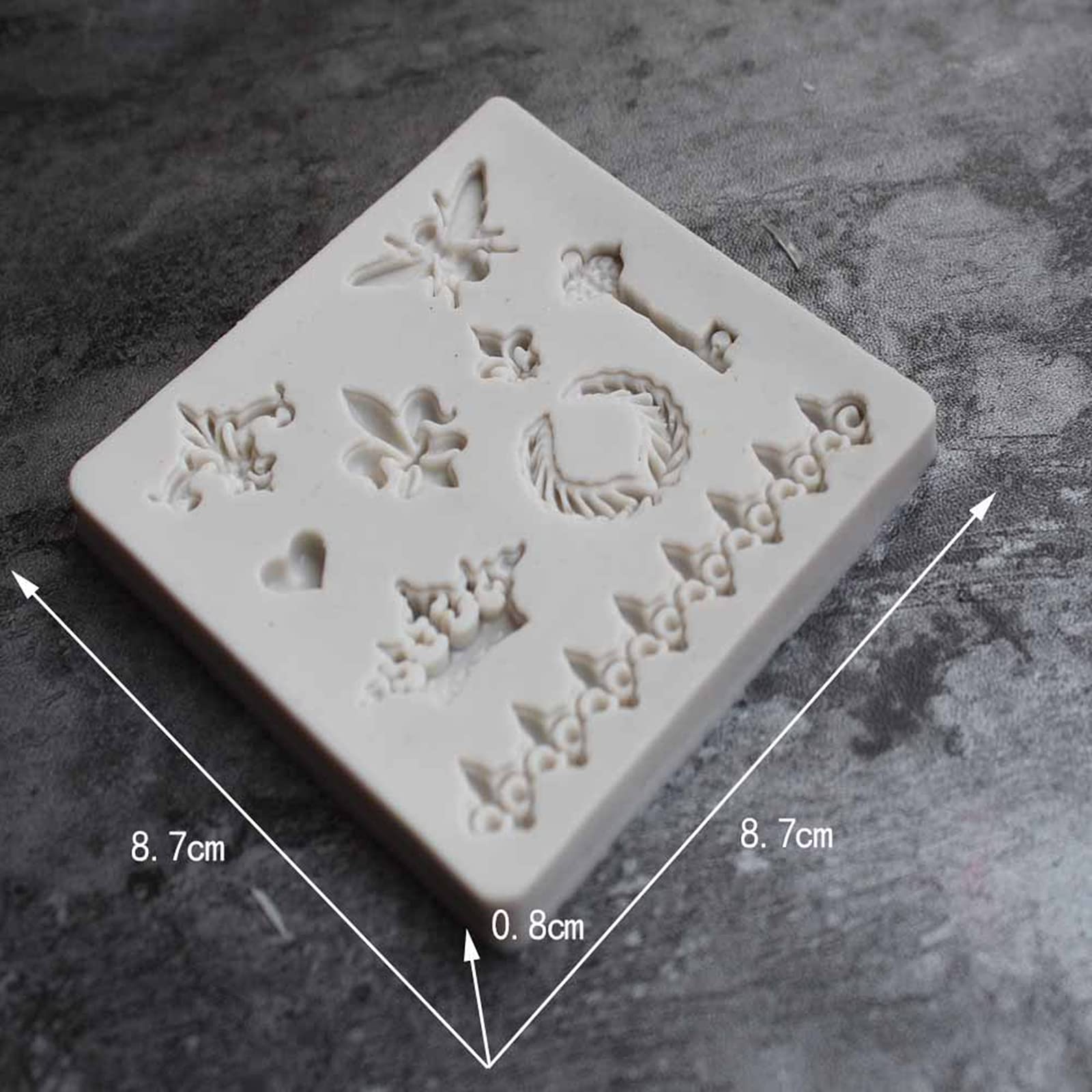 Zittop Cute Crown Fleur De Lis Heart Butterfly Collection Fondant 3D Diy Cupcake Silicone Mold Tool For Make Chocolate Hard Cand
