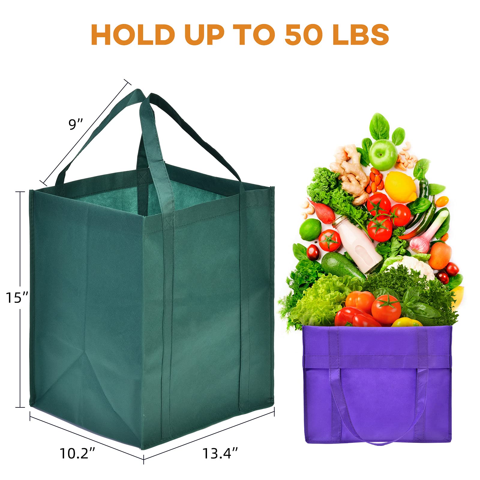 Jeria 24-Pack Reusable Grocery Bags