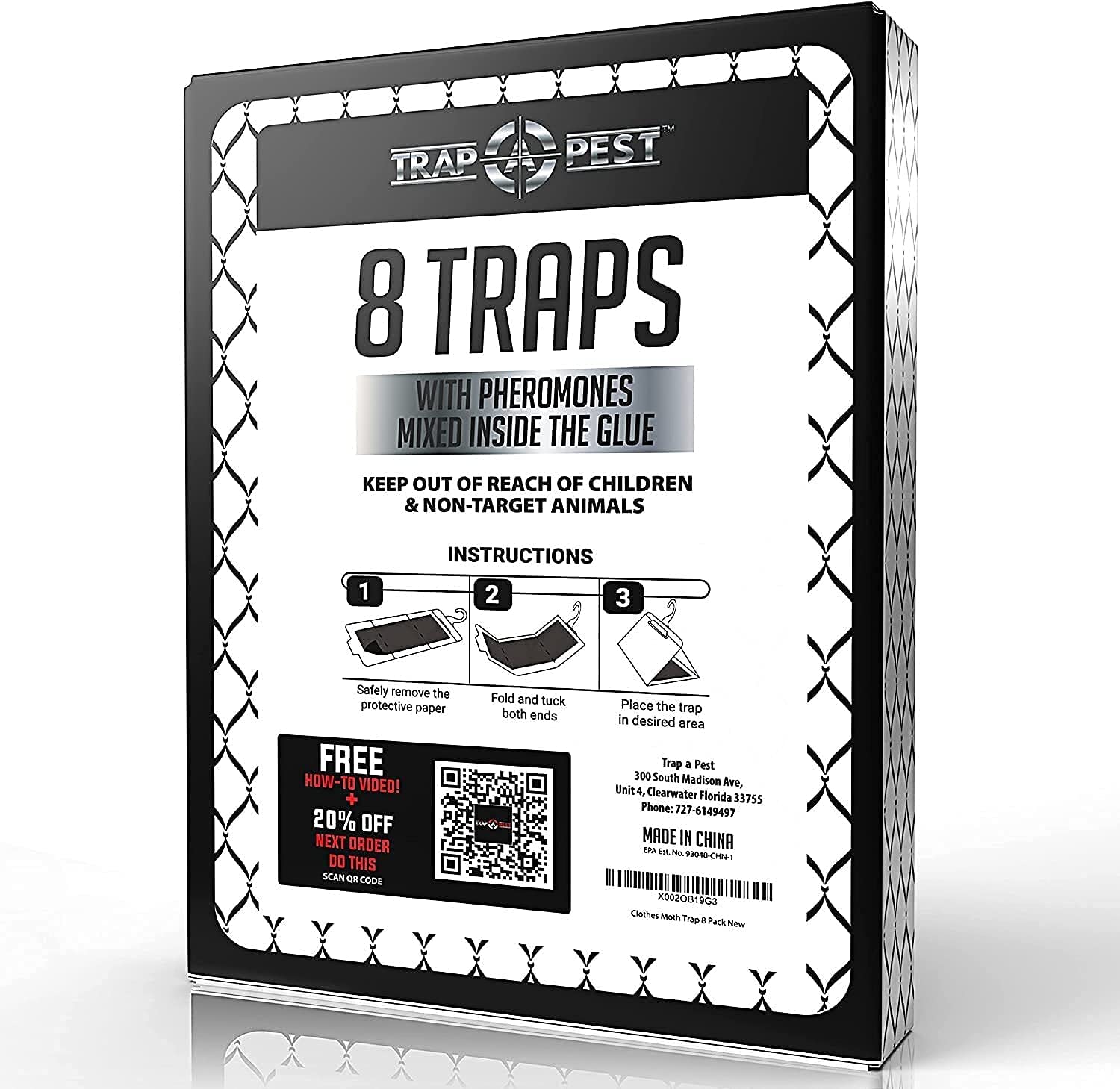 Trap A Pest Clothing Moth Traps - 8 Pack - Non Toxic Moth Traps For Clothes With Pheromone Attractant - Odorless Sticky Traps Fo