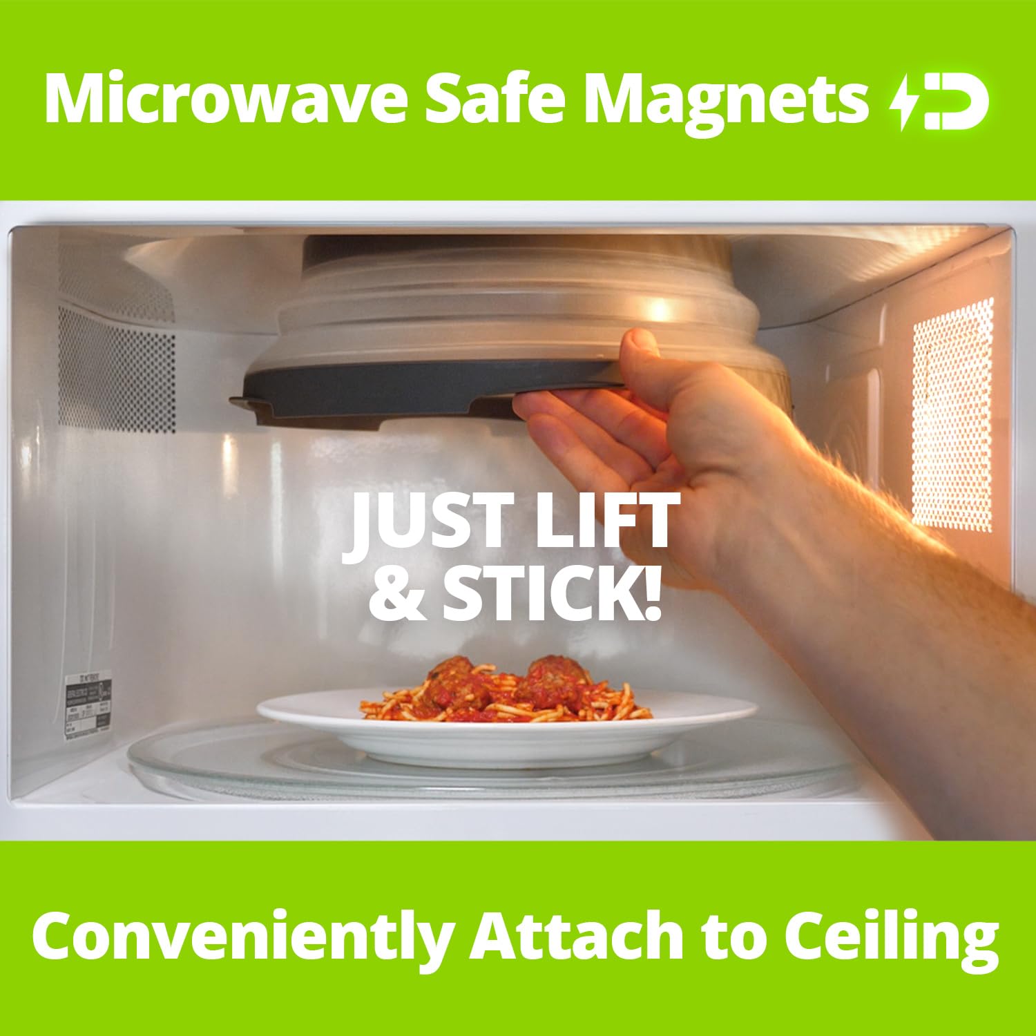 HOVER COVER Microwave Splatter Cover, 12-Inch BPA-Free, Magnetic, Gray, Model HCC-2582-12in