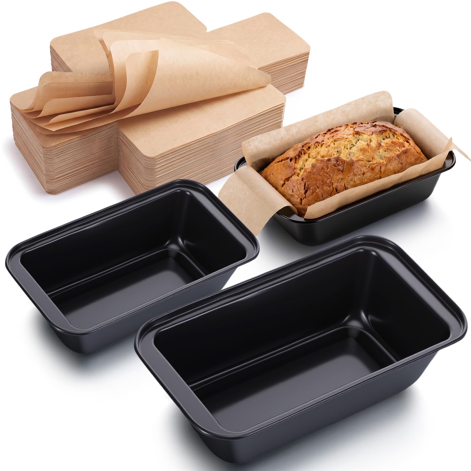 Acellegic 2 Pack Nonstick Loaf Pan Set, 9 x 5 Inch Carbon Steel Bakeware