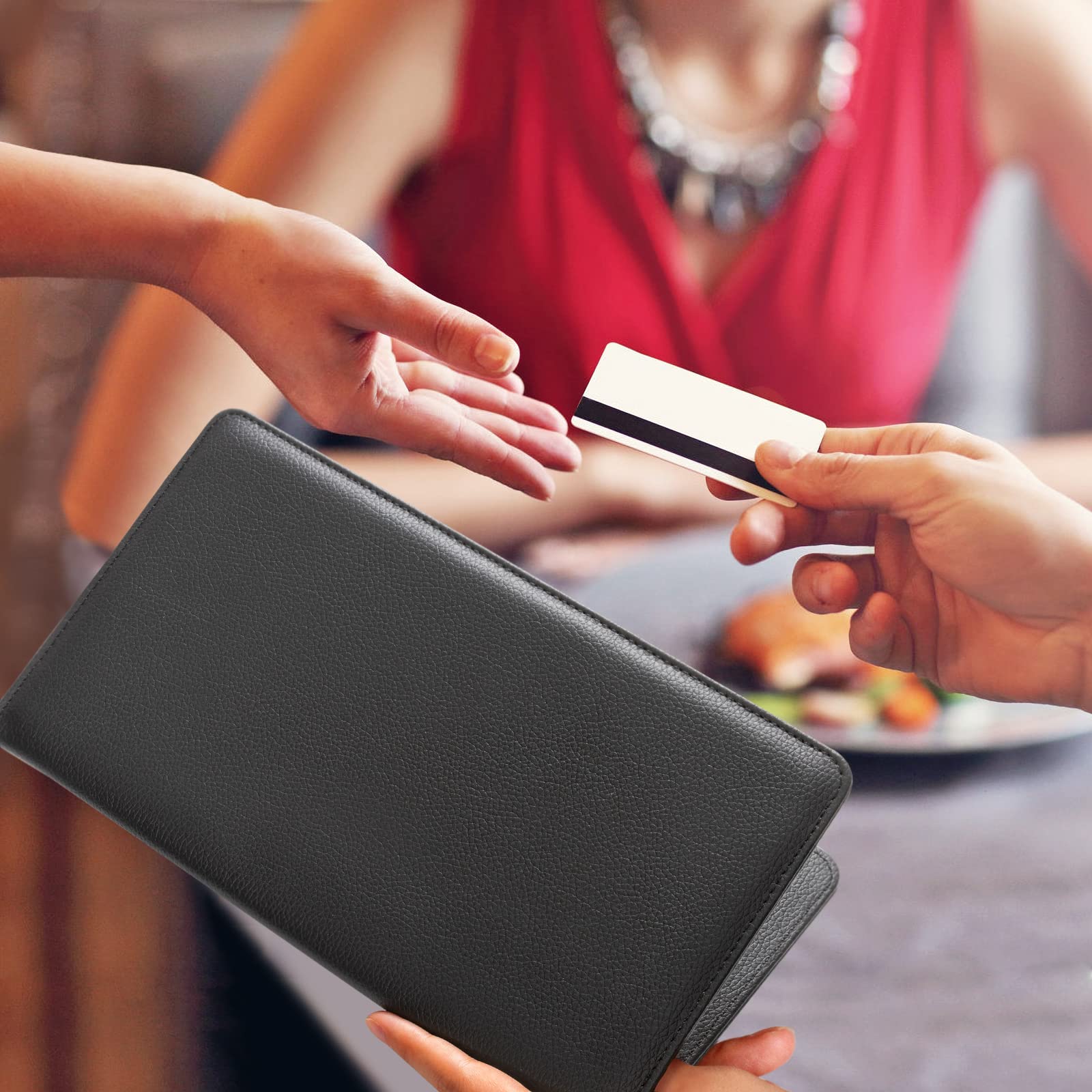 CoBak Restaurant Check Presenters  Guest Check Card Holder  Restaurant Bill Holder  Check Presenters for Restaurants  Servers  Bars  Hotels  Waiter  Waitress  Solid Black - 20 Pack