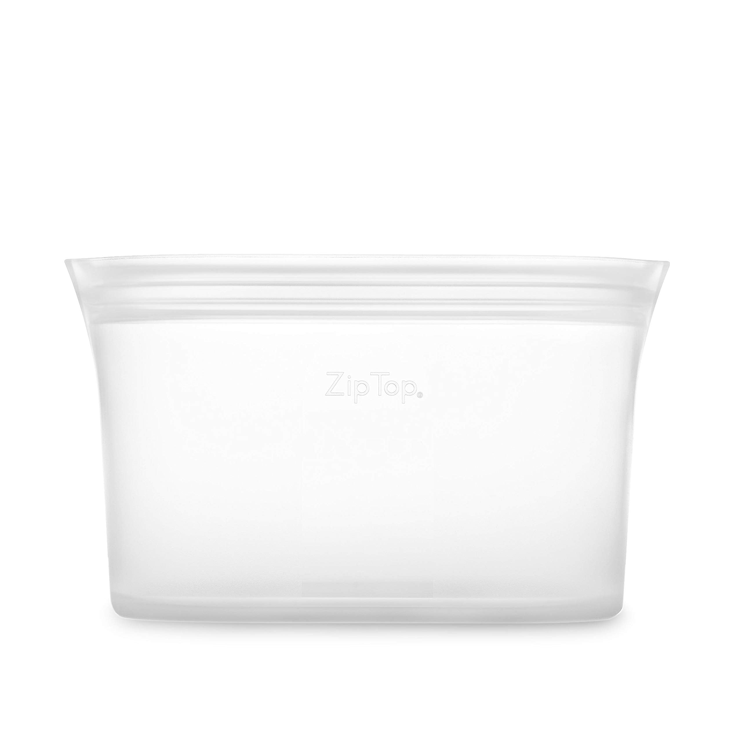 Zip Top Reusable Food Storage Bags | Large Dish [Frost] | Silicone Meal Prep Container | Microwave, Dishwasher And Freezer Safe