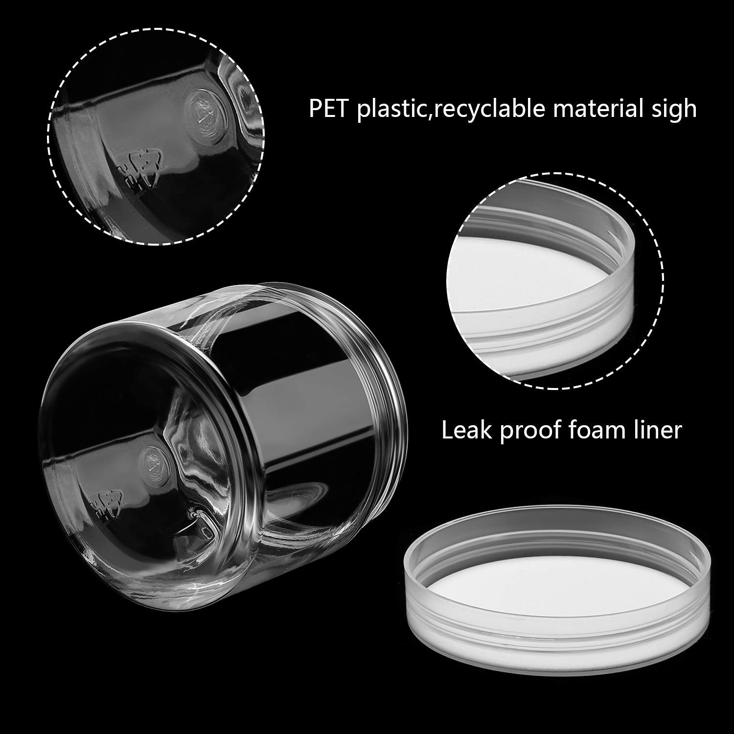 12 Pack Small Plastic Containers With Lids Clear Plastic Favor Storage Jars Wide Mouth For Beauty Products (6 Ounce, Clear)