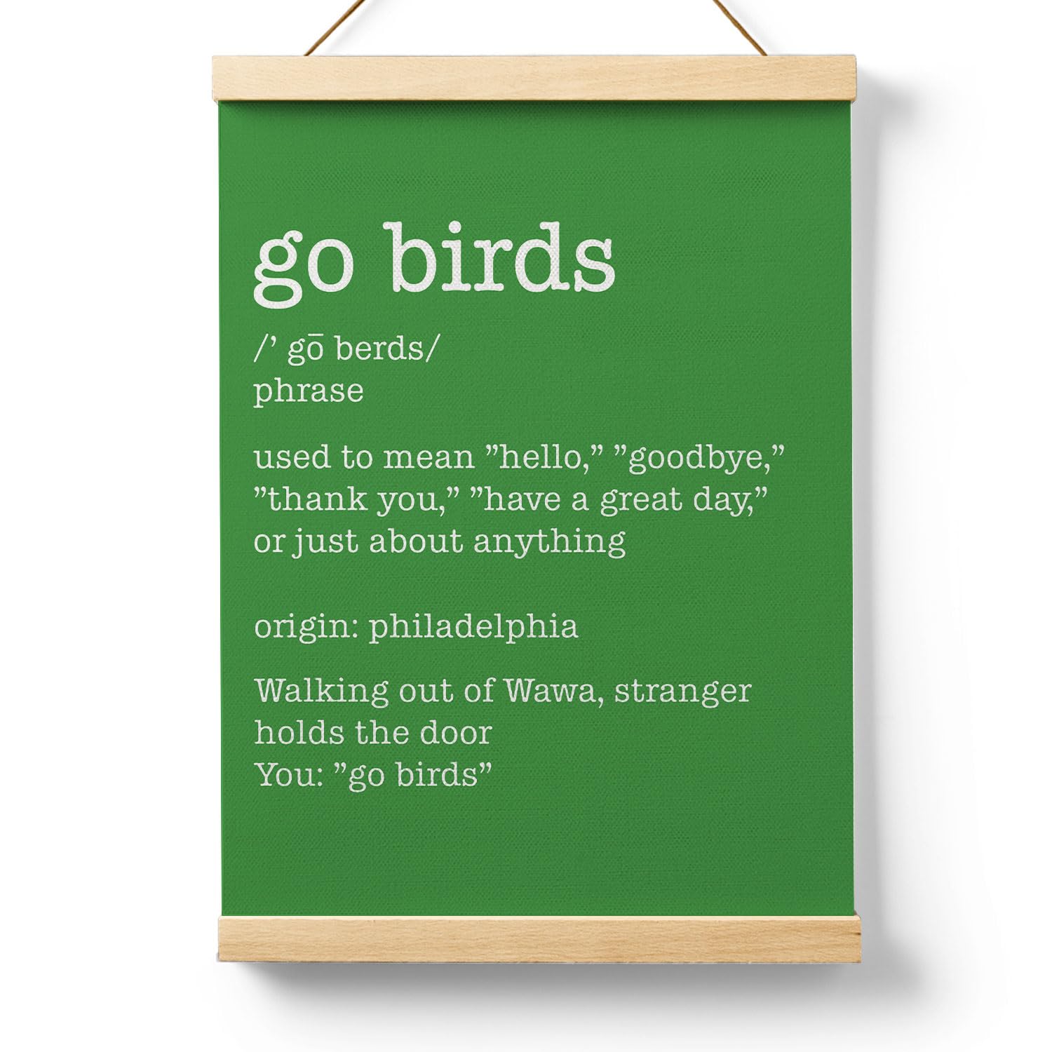 Ryeolo Bright Green Football Go Birds Definition Wooden Poster Hanger Frame,Go Birds Poster Hanger Frame 12.5X17 Inch,Motivation