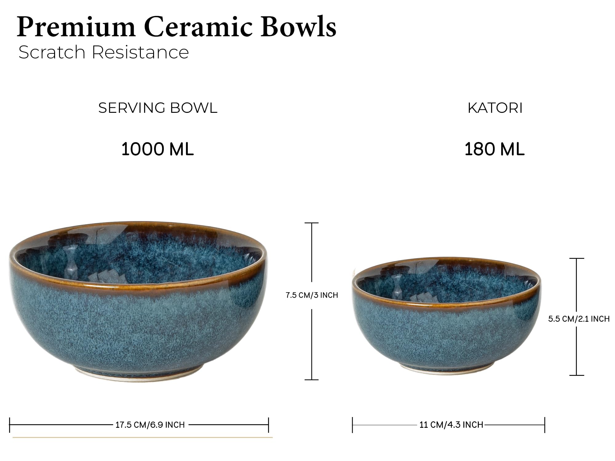 Bodhi House Handcrafted Stoneware Reactive Glaze Ceramic Dinner Set, 20 Pieces Serving For 6, Microwave And Dishwasher Safe, Bon