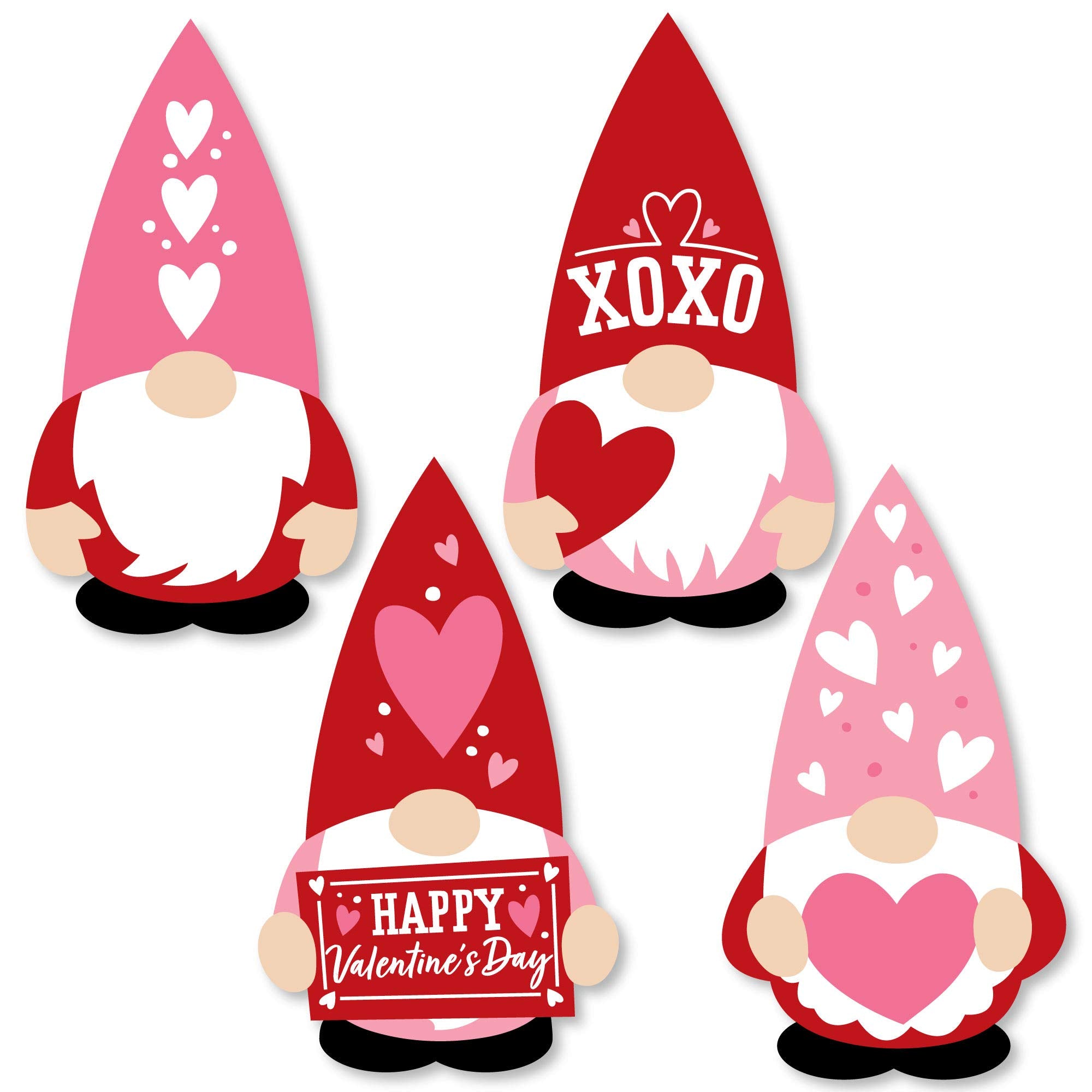 Big Dot Of Happiness Valentine Gnomes - Diy Shaped Valentines Day Party Cut-Outs - 24 Count