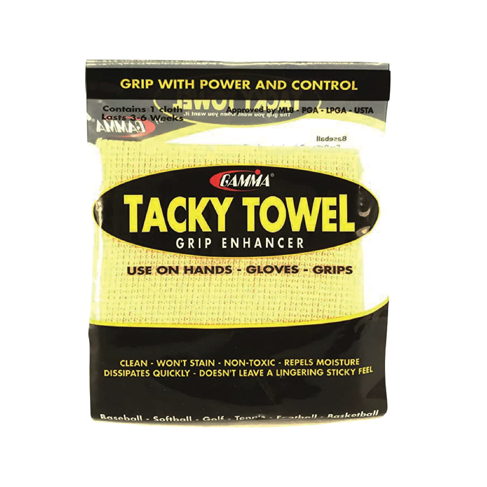 Gamma Tacky Towel Grip Traction Enhancer - Ideal For Tennis, Golf, Baseball, Football, Softball, Or Basketball 8.00'' X 5.00''