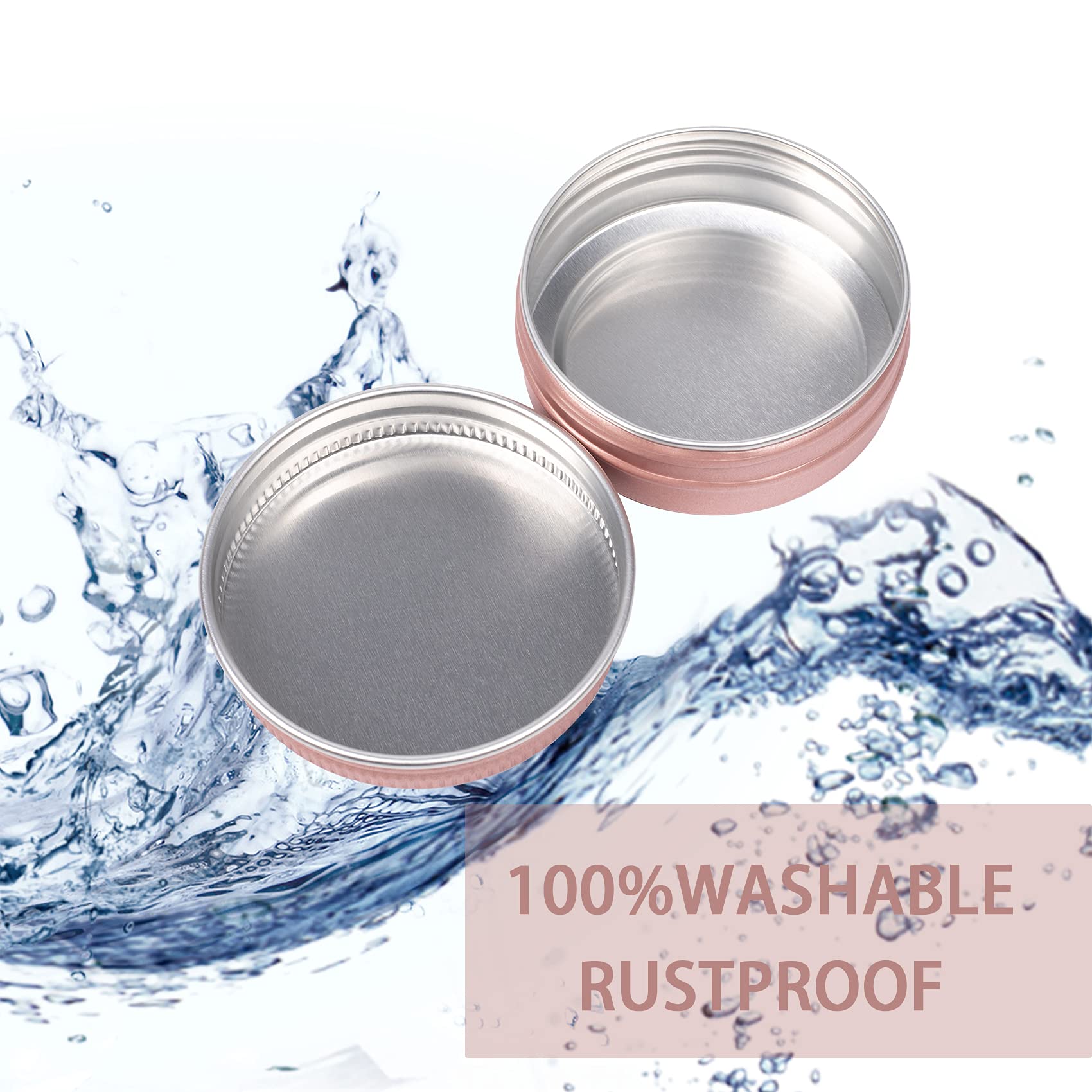 1 Oz / 30Ml Screw Top Aluminum Tin Jar With Screw Lid And Blank Labels (Rose Gold - Pack Of 32)
