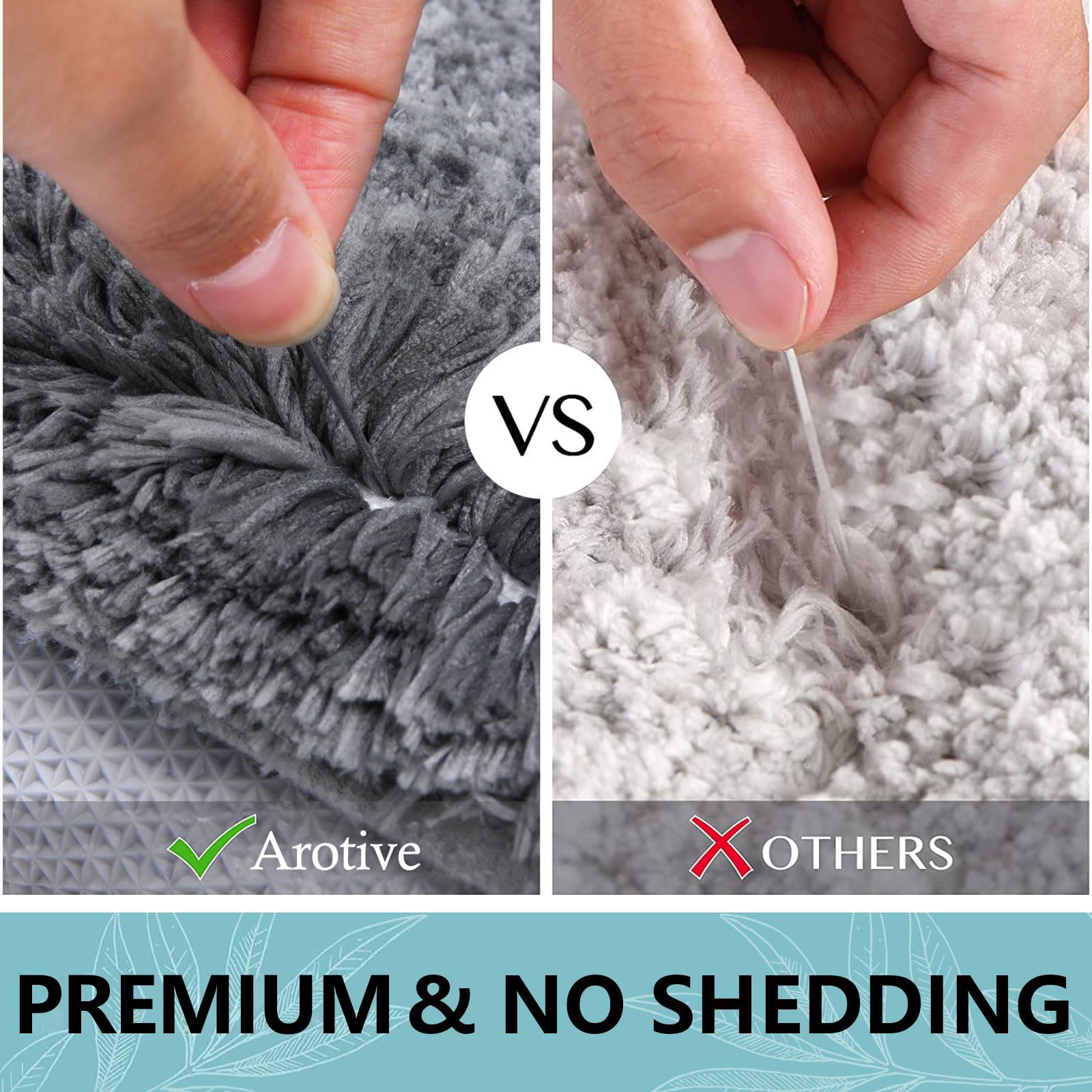 Arotive Microfiber Bathroom Rugs, Shaggy Soft And Absorbent, Non-Slip, Thick Plush, Machine Washable Dry Bath Mats, Tub And Show