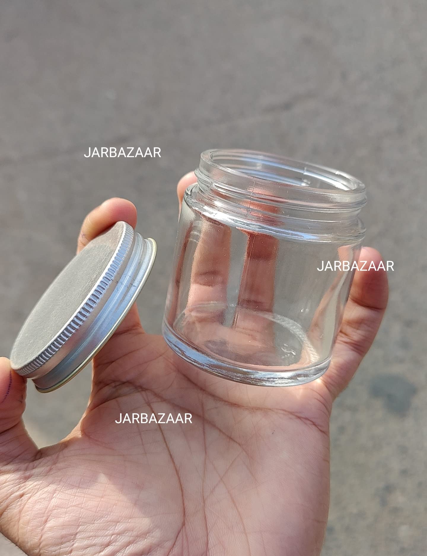 JARBAZAAR[ SET OF 12 pcs] 100 GM clear glass jar for diy creams,bodybutter,powder,spices, candle making and more,